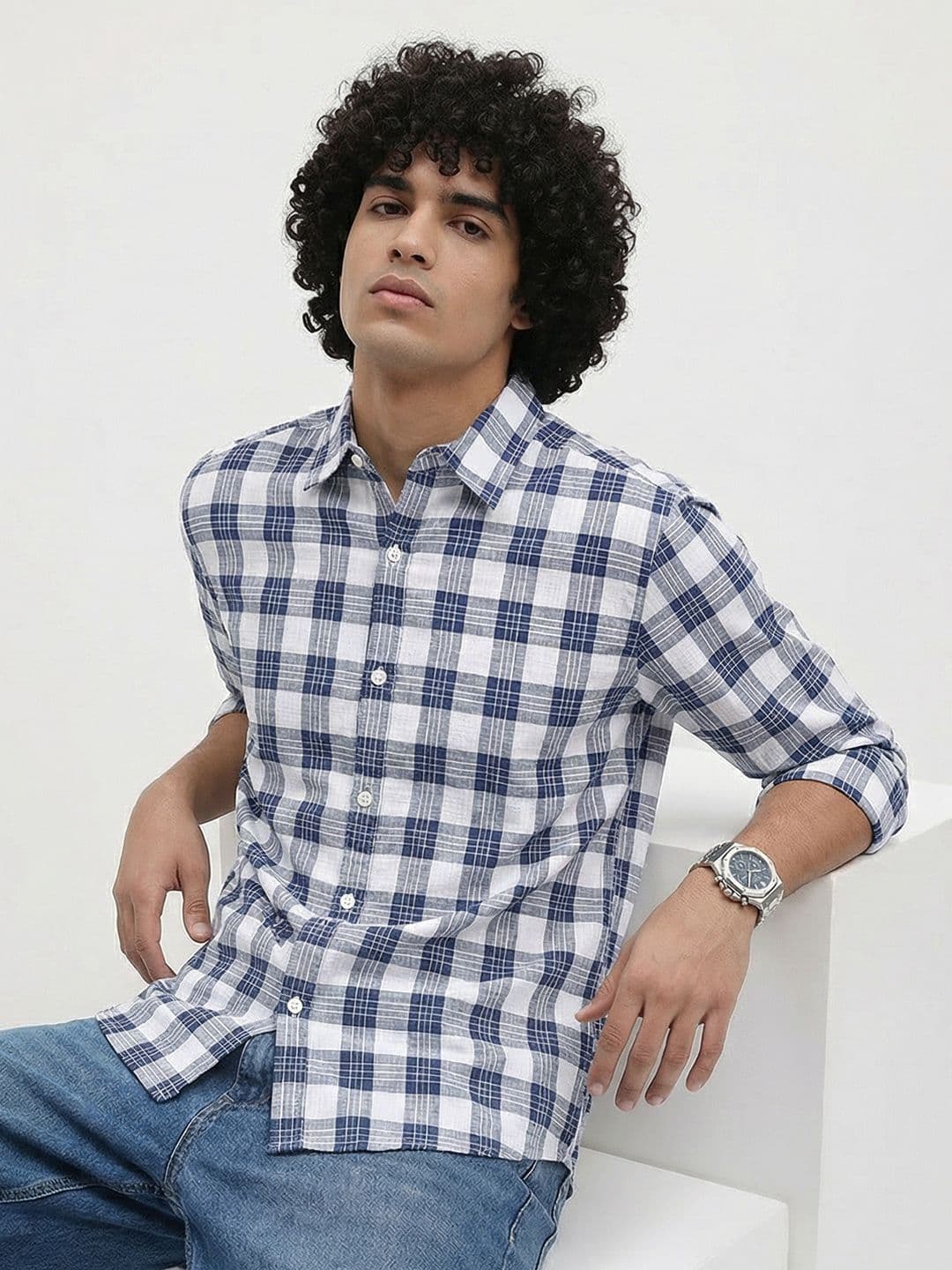 The Roadster Life Co. Tartan Checked Cotton Casual Shirt - view 1