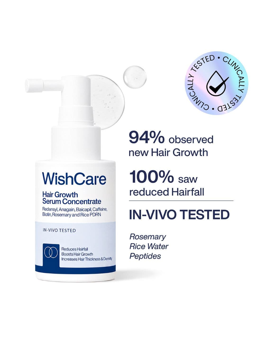 WishCare Hair Growth Serum for Women & Men - Redensyl, Anagain & Rosemary - 30ml - view 1