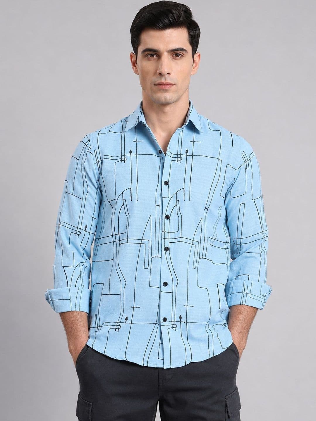 Indian Needle Men Classic Printed Casual Shirt - view 1