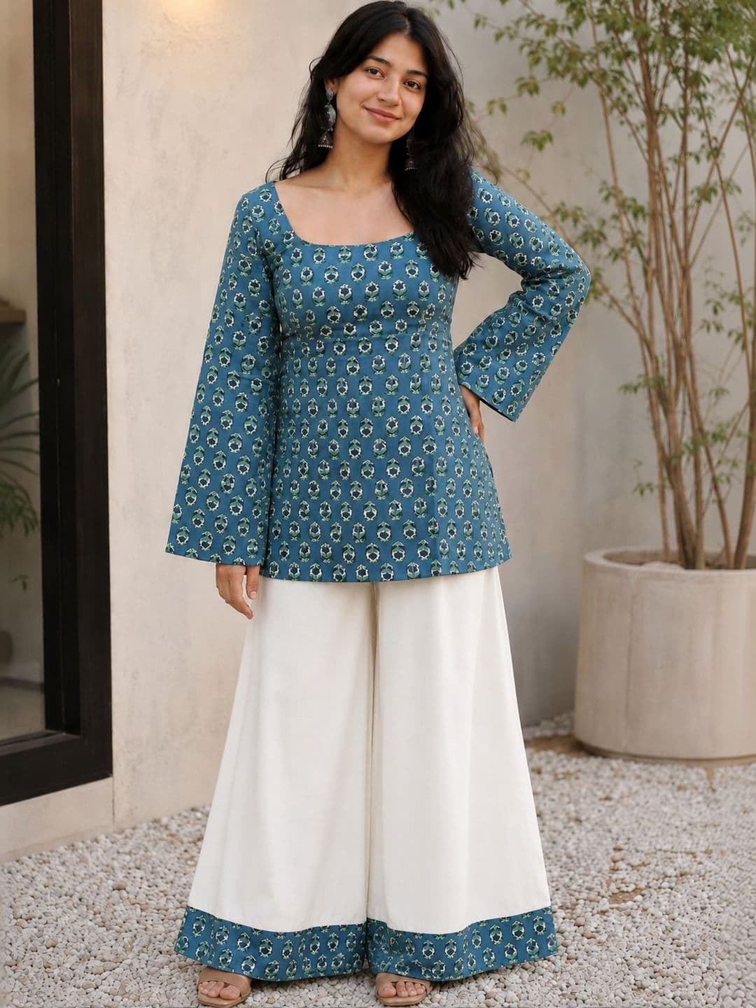 Bhawana Fashion Women Ethnic Motifs Printed Regular Kurta with Palazzos - view 1