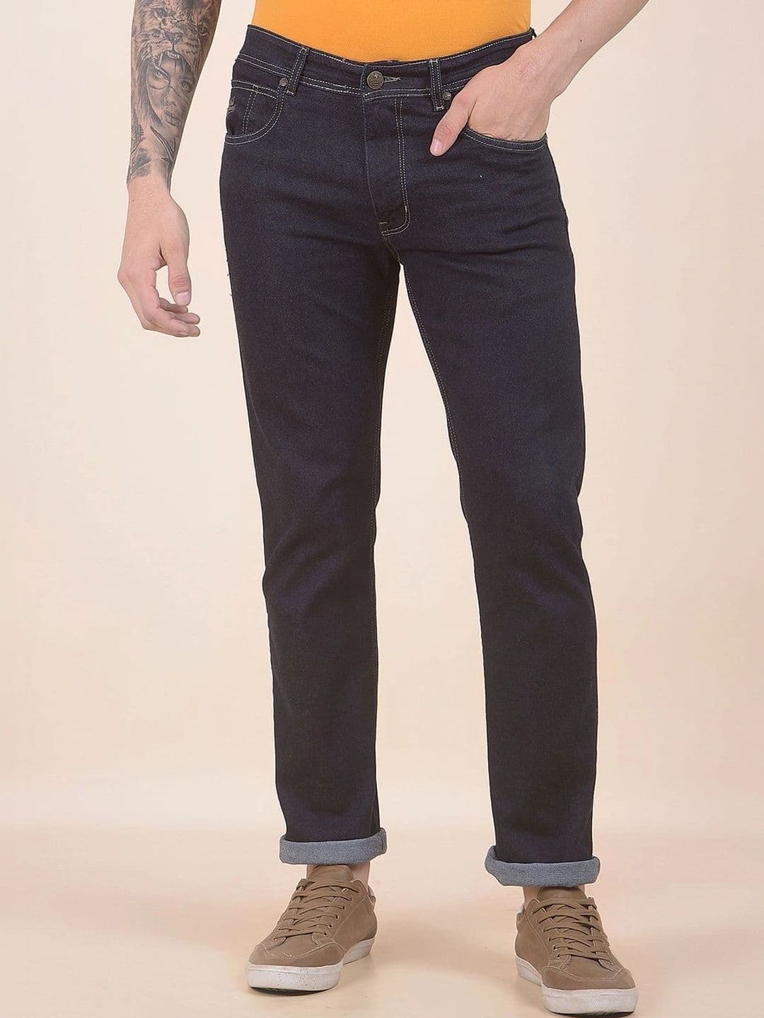 Cantabil Men Slim Fit Mid-Rise Stretchable Jeans - view 1