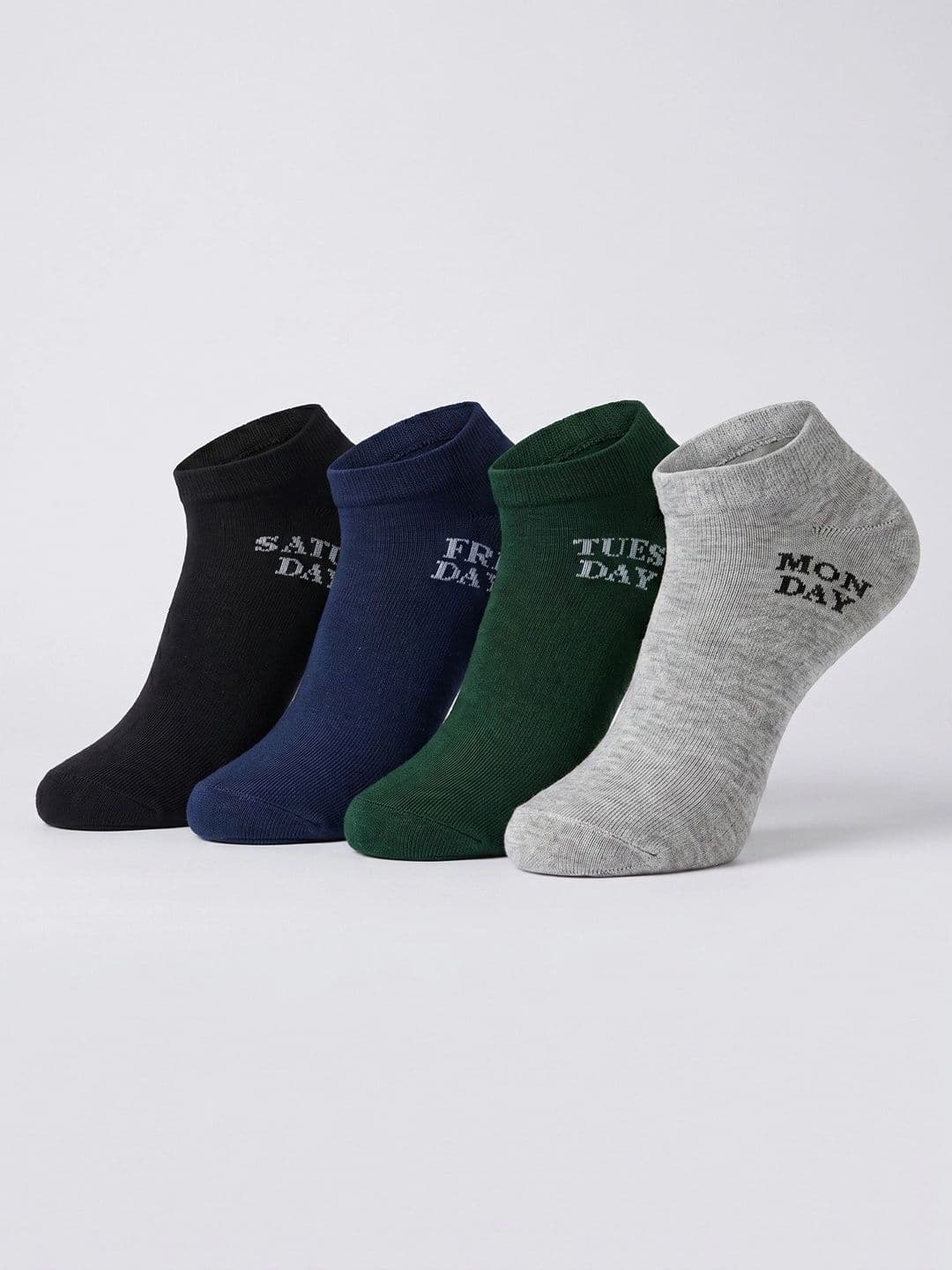 Moda Rapido Men Pack of 4 Cotton Blend Patterned Ankle Length Socks - view 1