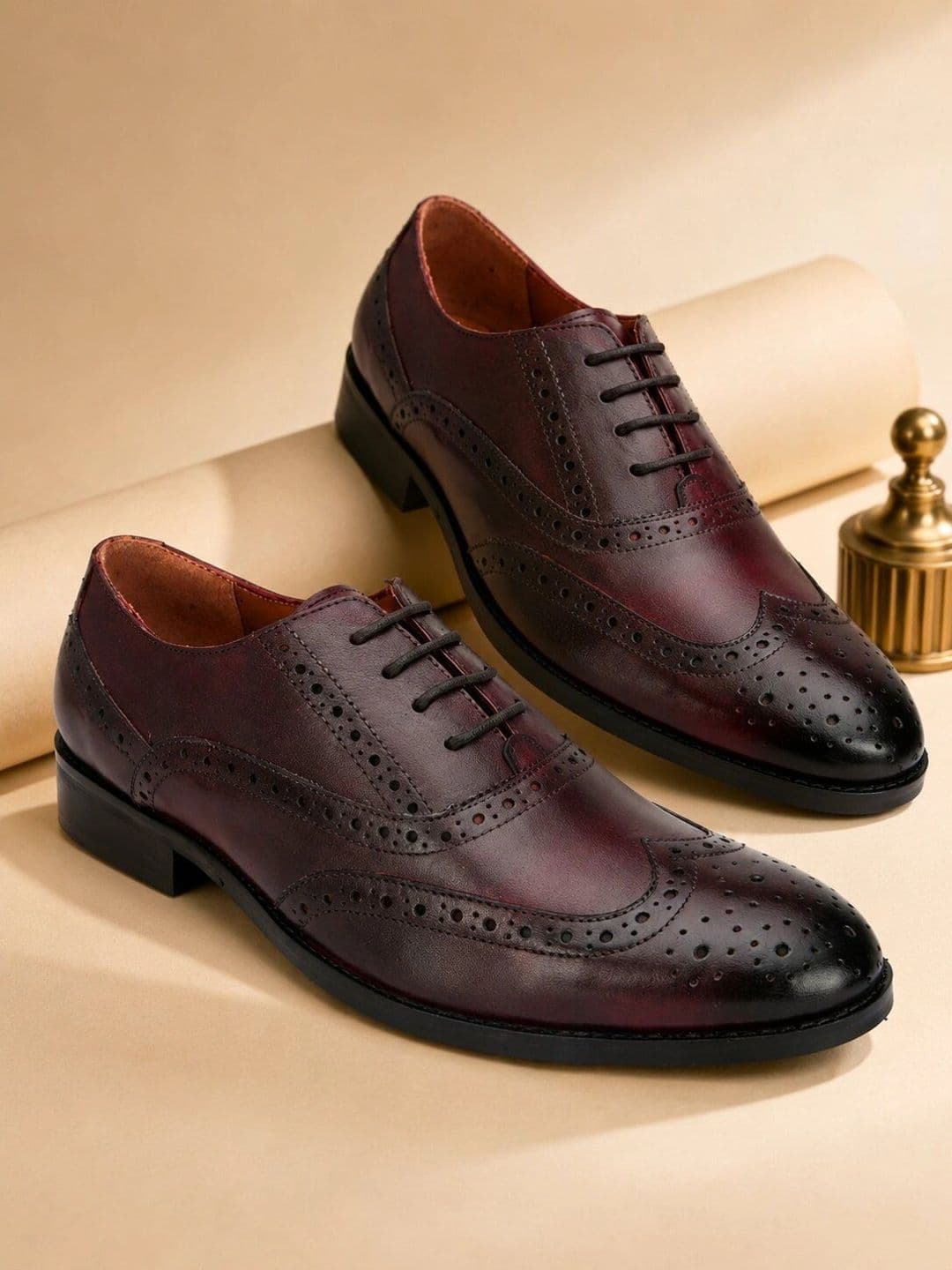 House of Pataudi Men Leather Formal Brogues - view 1