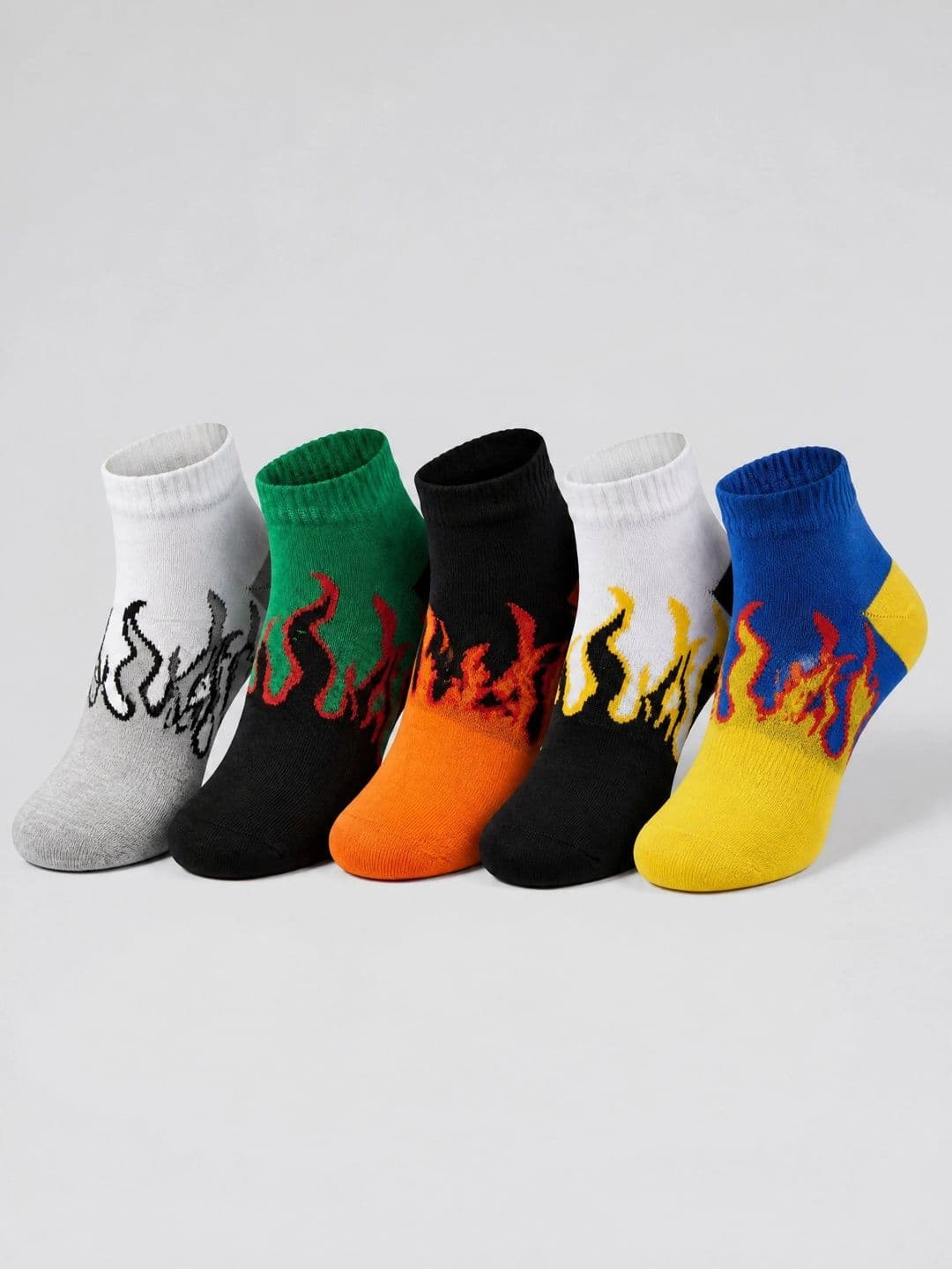 Moda Rapido Men Pack of 5 Cotton Blend Patterned Ankle Length Socks - view 1