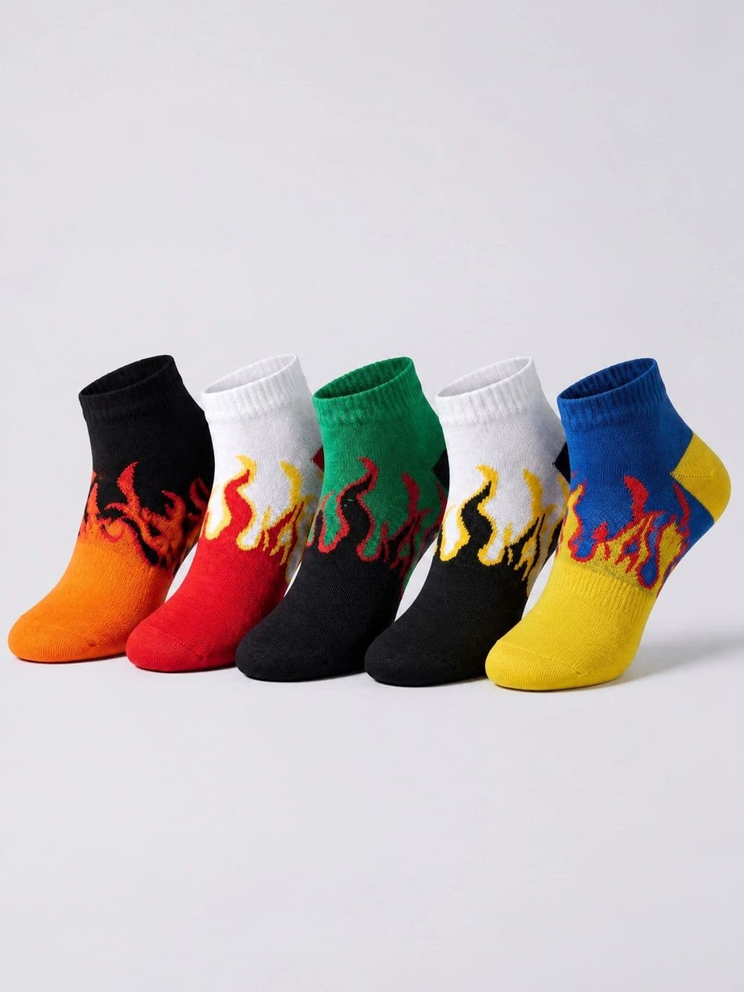 Moda Rapido Men Pack of 5 Cotton Blend Patterned Above Ankle Socks - view 1