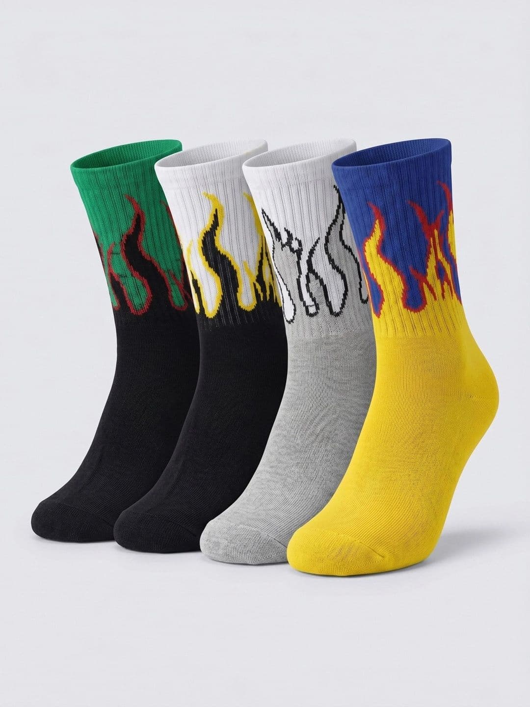 Moda Rapido Men Pack of 4 Cotton Blend Patterned Calf Length Socks - view 1