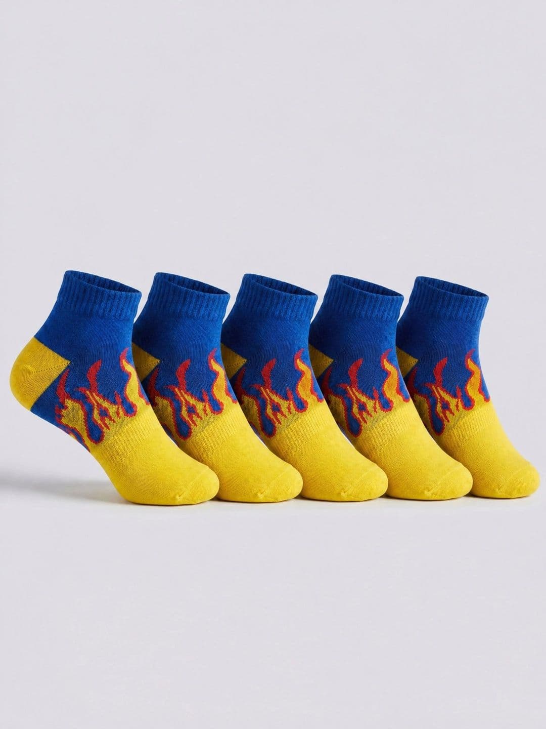 Moda Rapido Men Pack of 5 Cotton Blend Patterned Ankle Length Socks - view 1