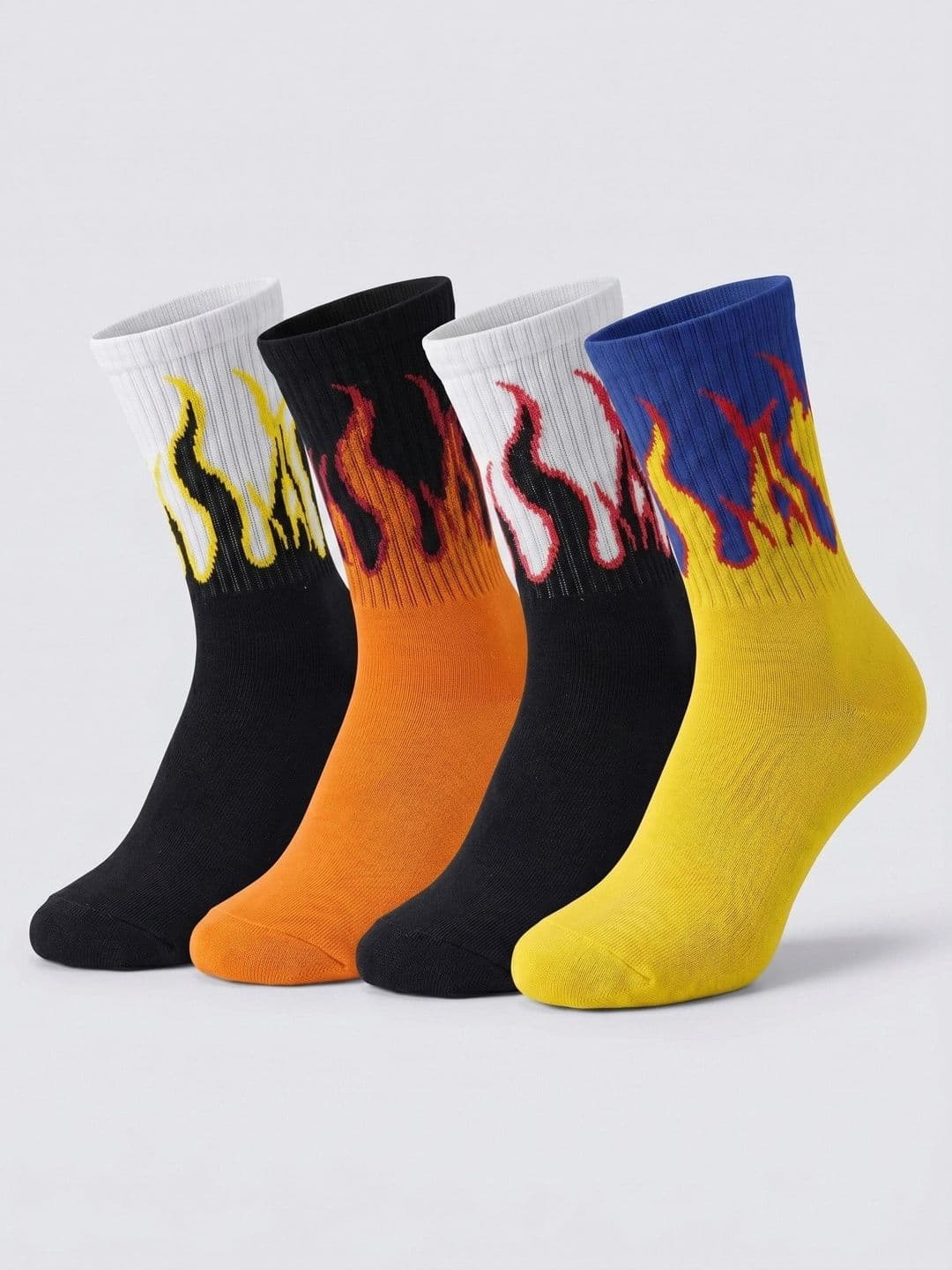 Moda Rapido Men Pack of 4 Cotton Blend Patterned Calf Length Socks - view 1