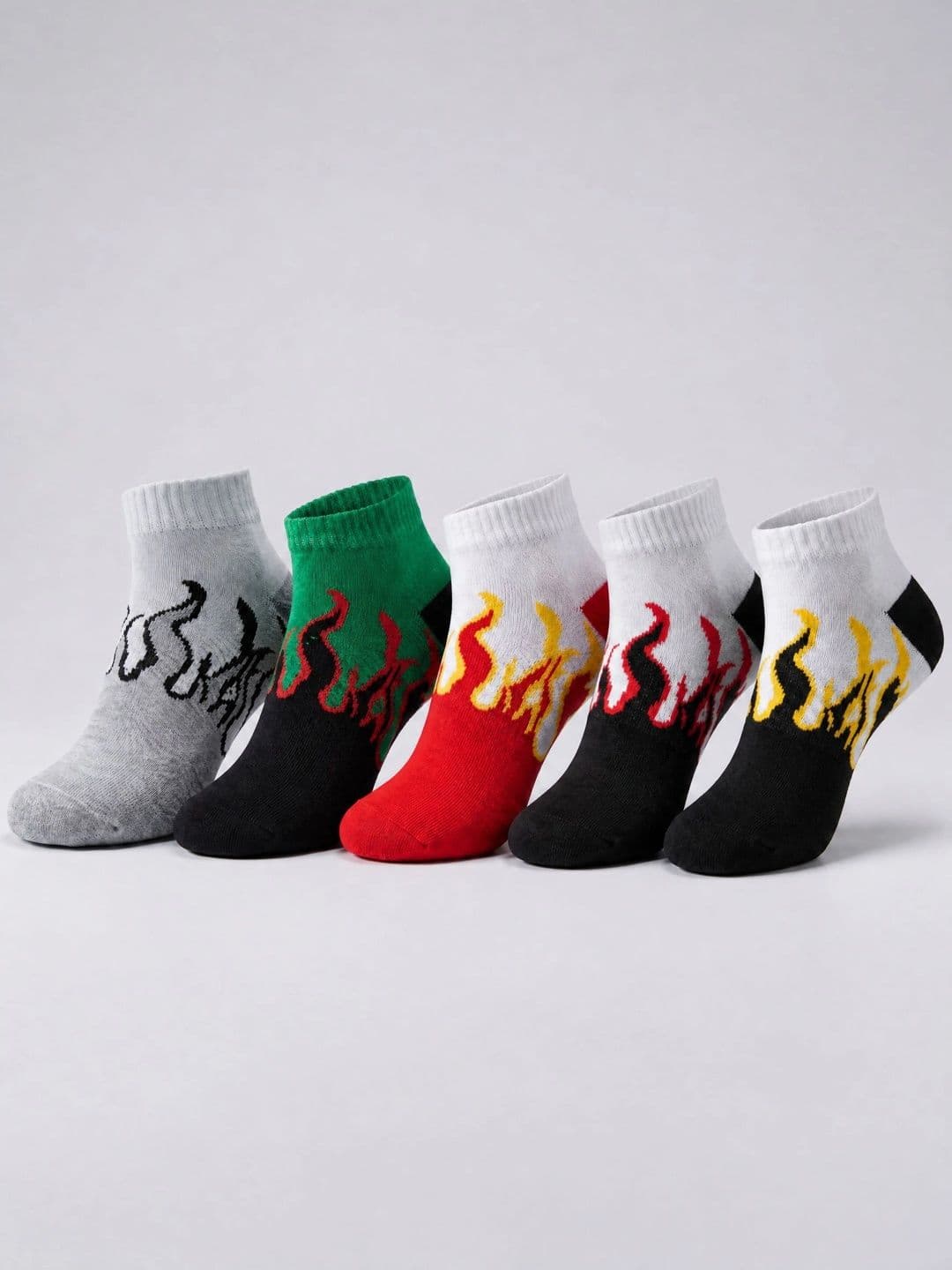 Moda Rapido Men Pack of 5 Cotton Blend Patterned Ankle Length Socks - view 1