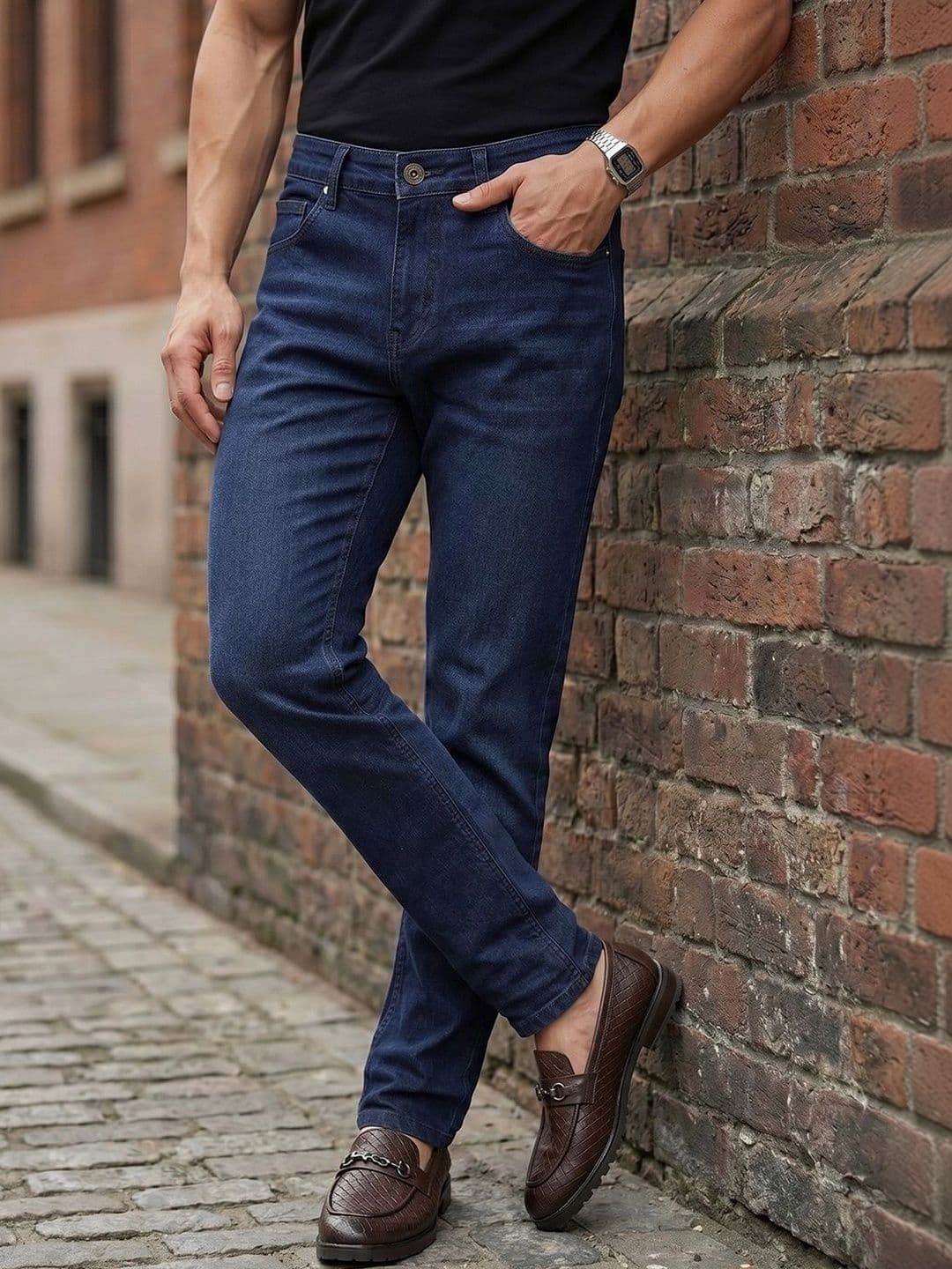 Thomas Scott Men Smart Slim Fit Mid-Rise Light Fade Stretchable Jeans - view 1