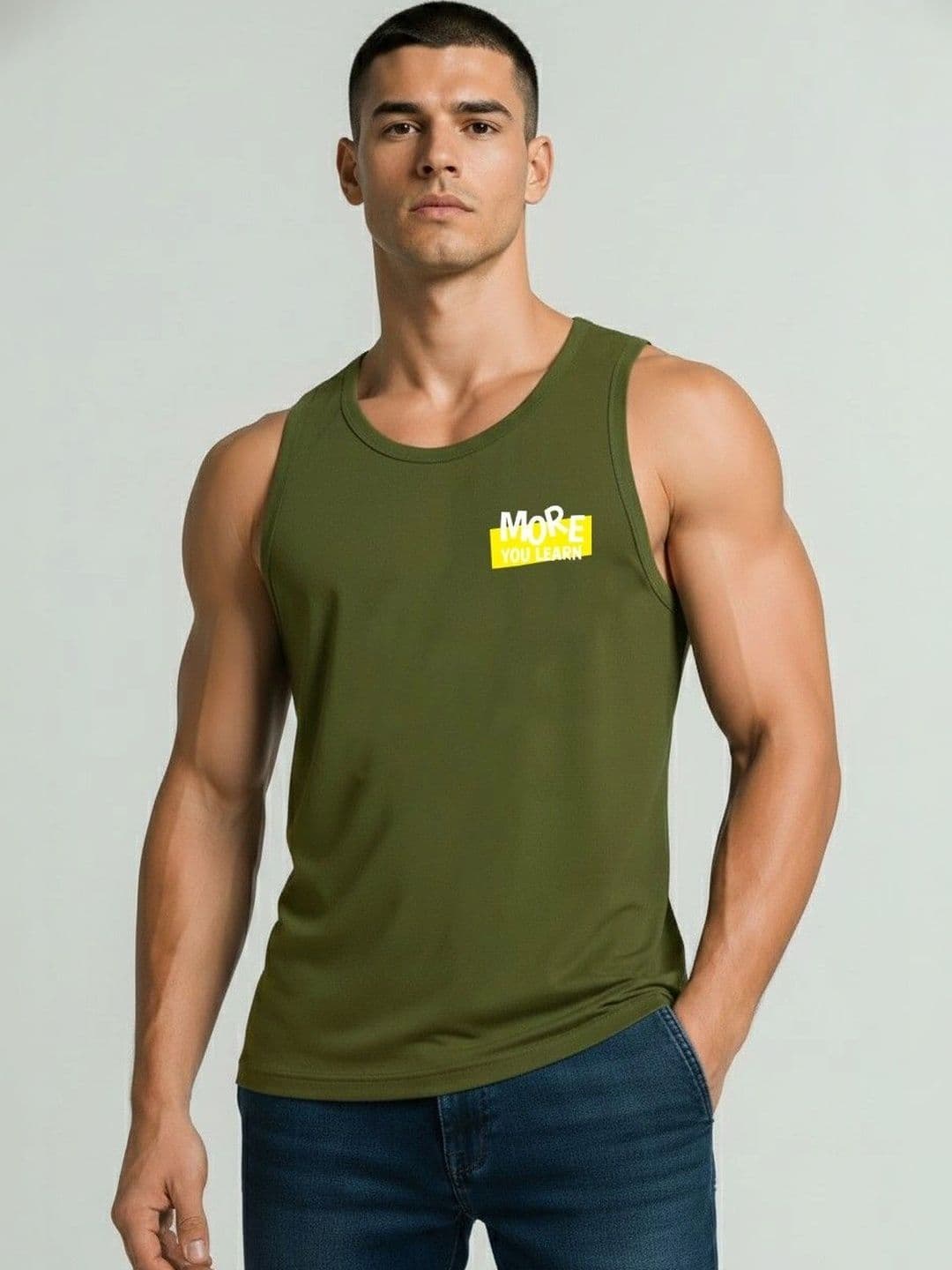 SKY HARBOAR Printed Cotton Gym Vest - view 1