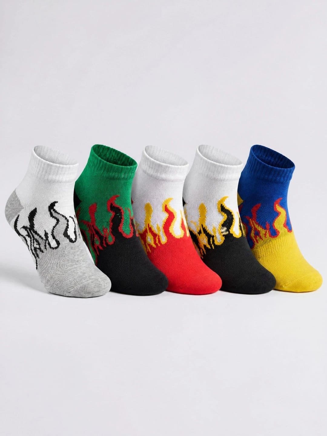 Moda Rapido Men Pack of 5 Cotton Blend Patterned Ankle Length Socks - view 1