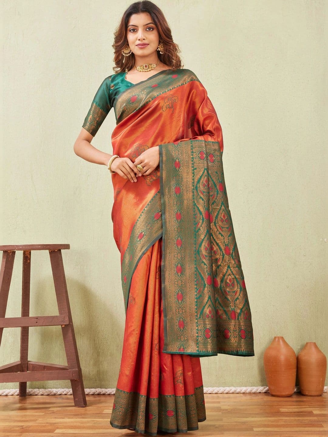 Moda Rapido Woven Design Zari Art Silk Fusion Banarasi Saree - view 1