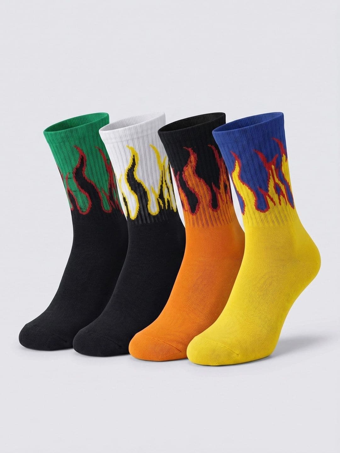 Moda Rapido Men Pack of 4 Cotton Blend Patterned Calf Length Socks - view 1