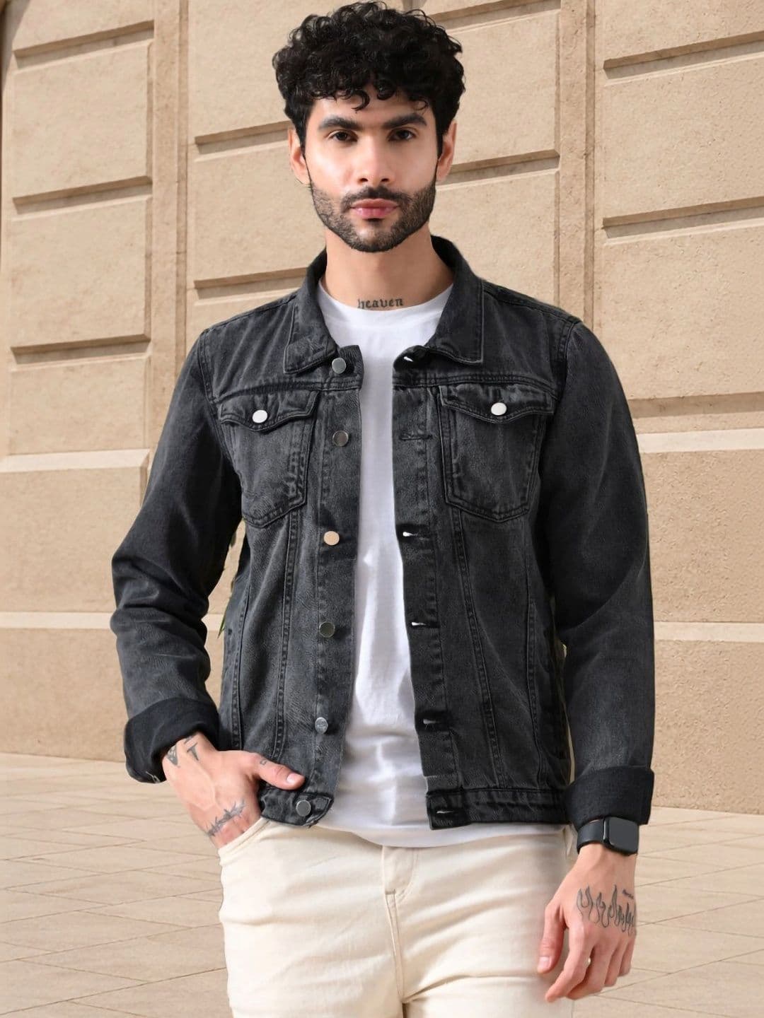 Kook N Keech Men Washed Outdoor Denim Jacket - view 1