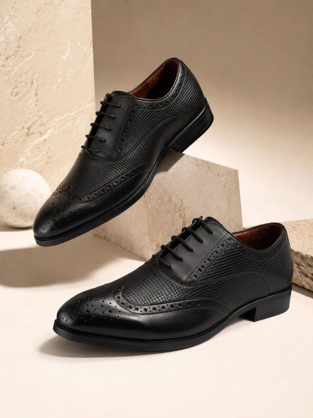 House of Pataudi Men Leather Formal Brogues - view 1