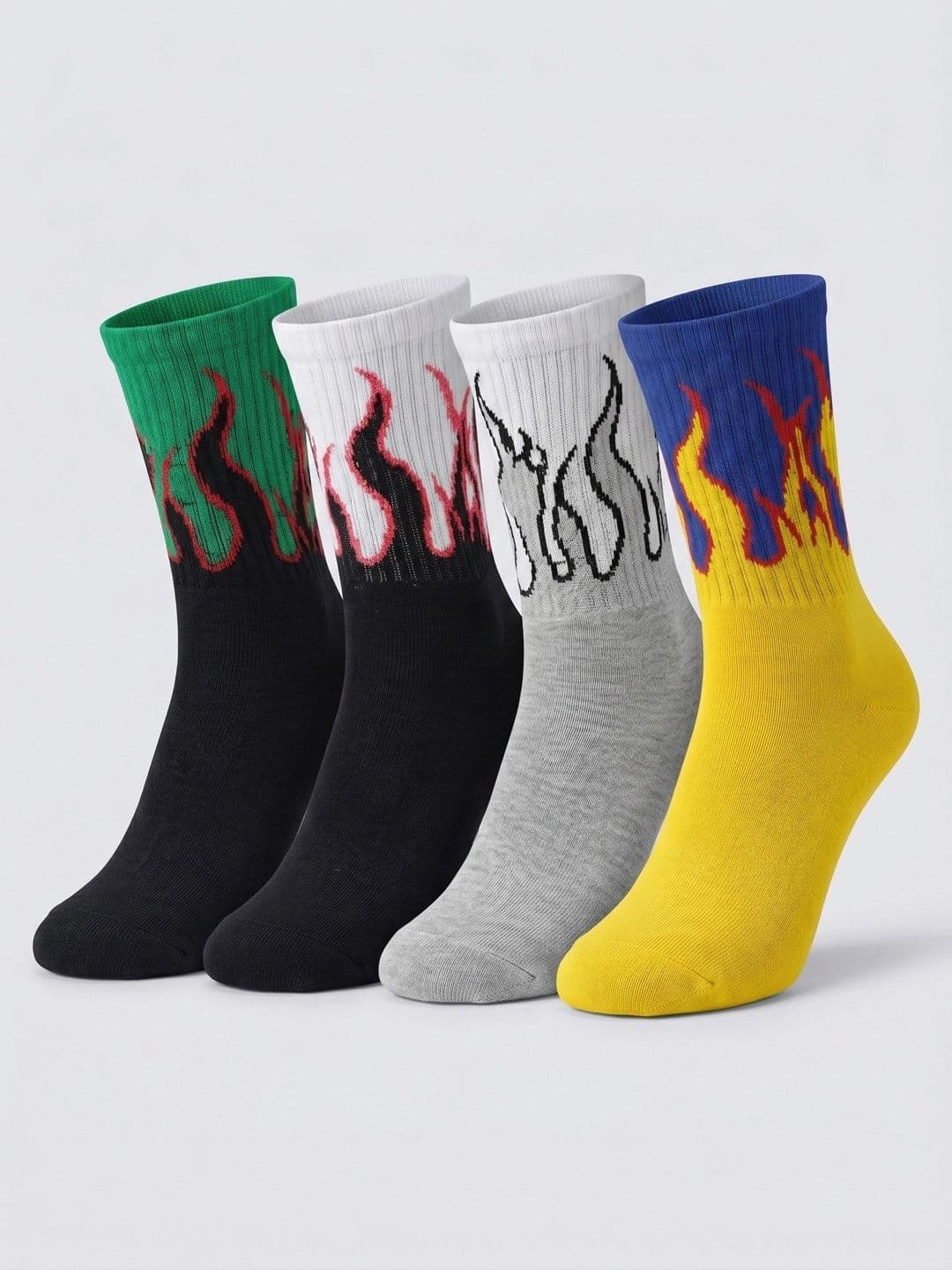 Moda Rapido Men Pack of 4 Cotton Blend Patterned Calf Length Socks - view 1