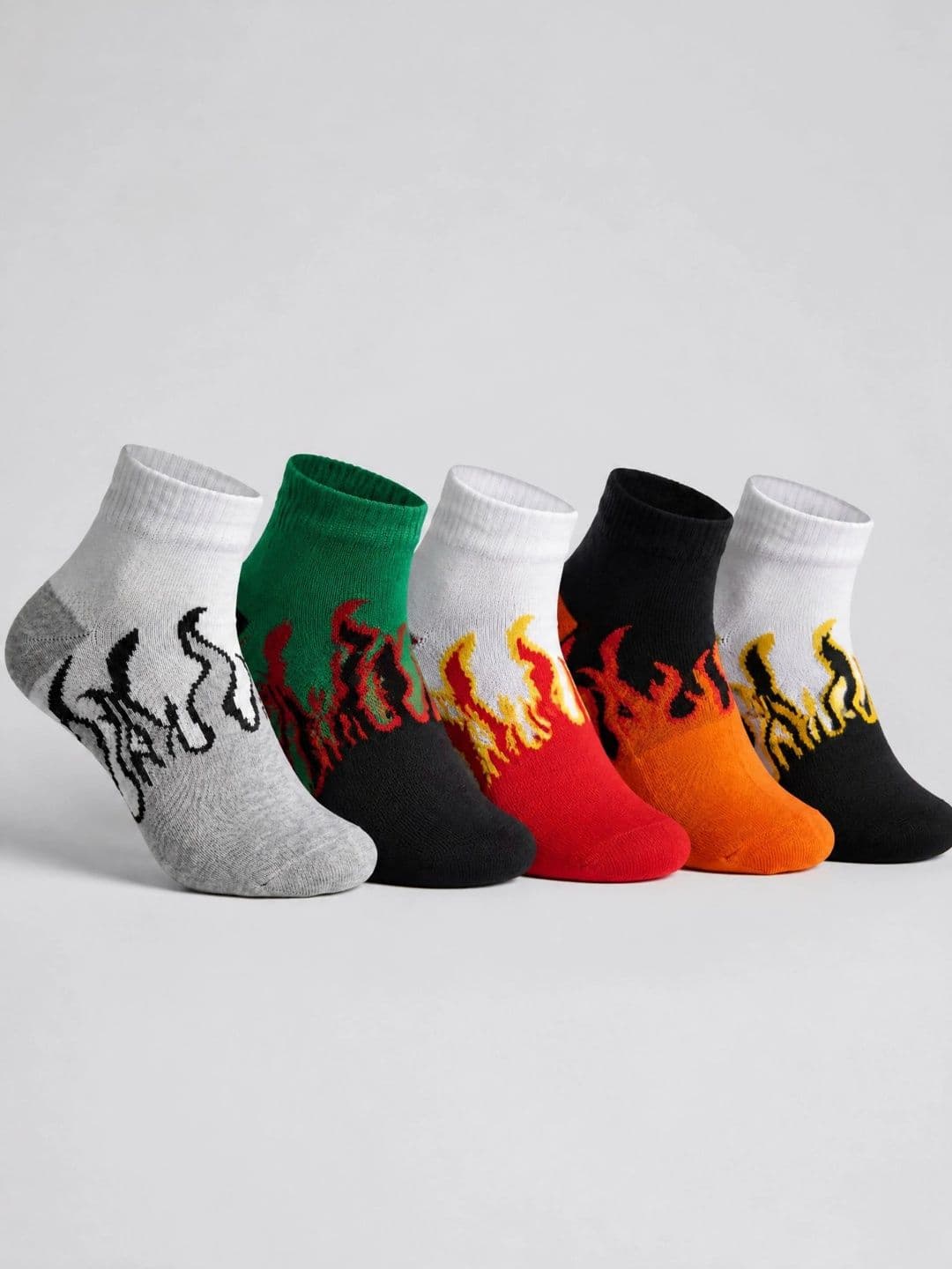 Moda Rapido Men Pack of 5 Cotton Blend Patterned Ankle Length Socks - view 1