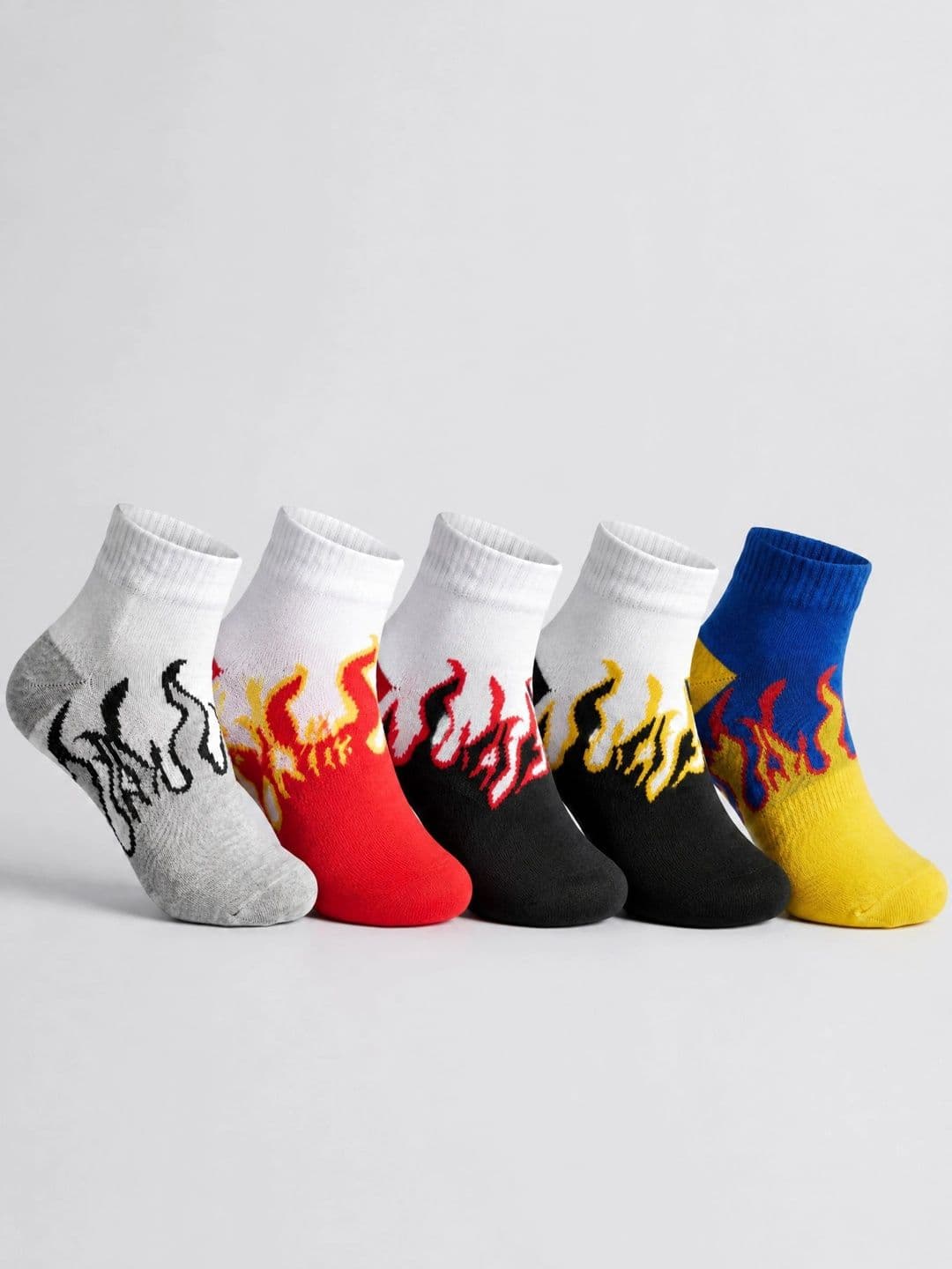 Moda Rapido Men Pack of 5 Cotton Blend Patterned Ankle Length Socks - view 1