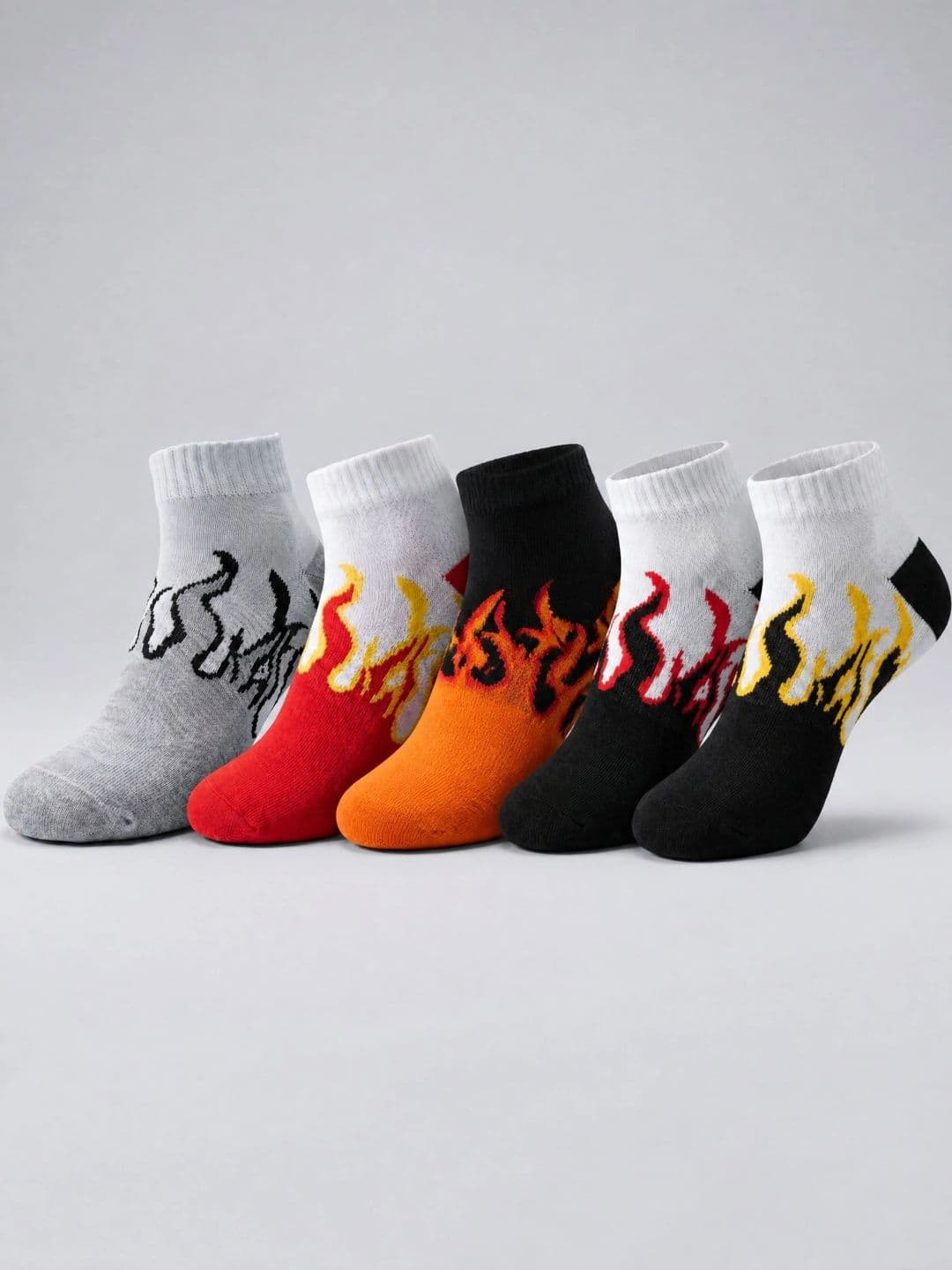 Moda Rapido Men Pack of 5 Cotton Blend Patterned Ankle Length Socks - view 1