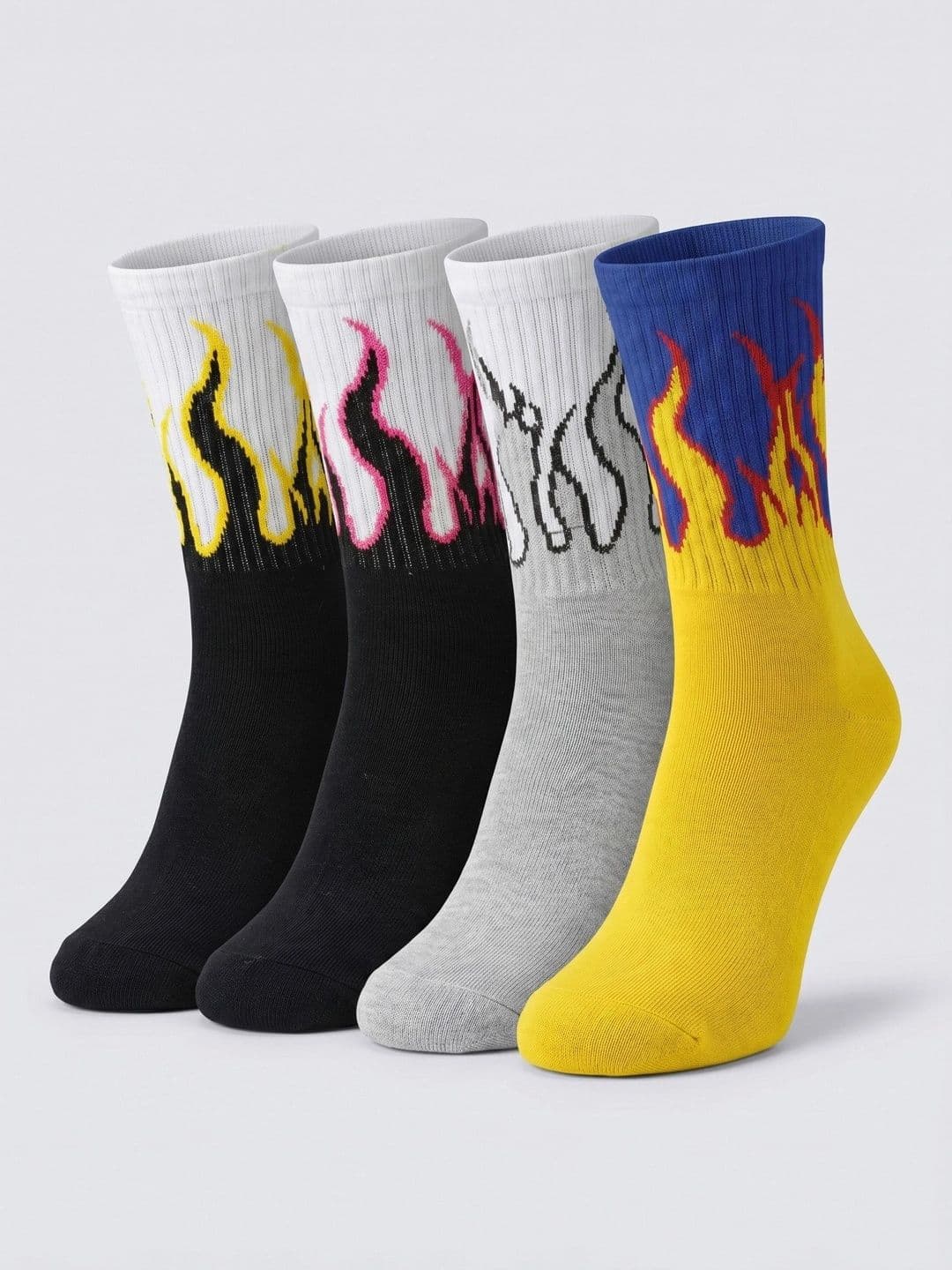 Moda Rapido Men Pack of 4 Cotton Blend Patterned Above Ankle Socks - view 1