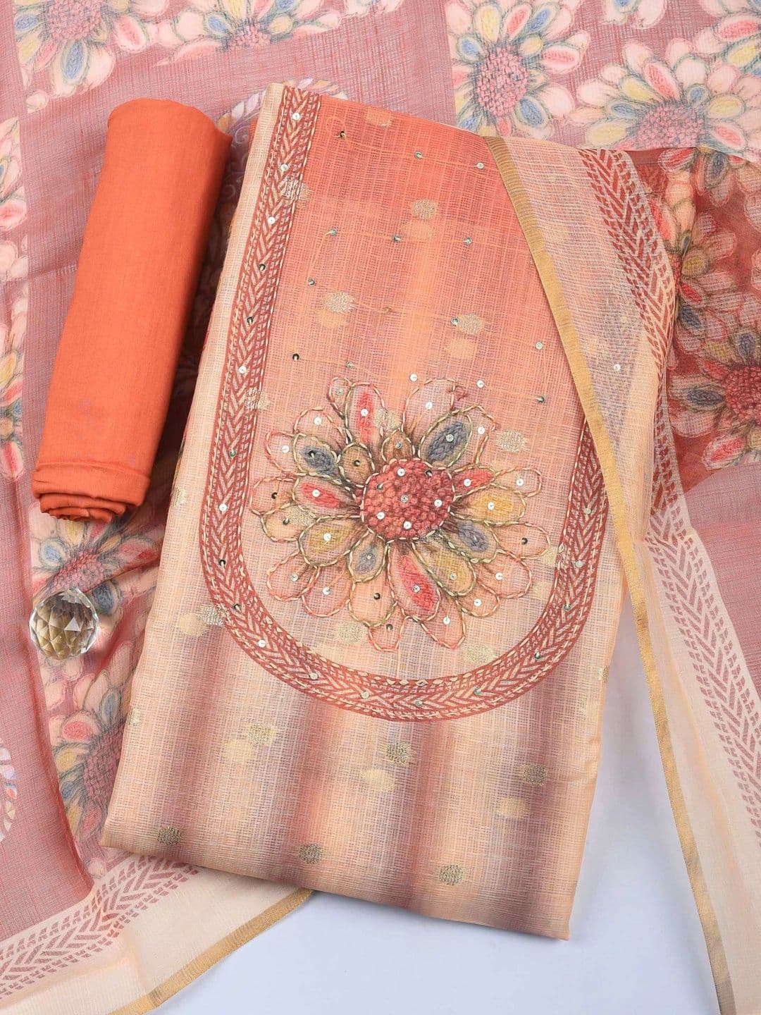 Meena Bazaar Printed Unstitched Dress Material - view 1