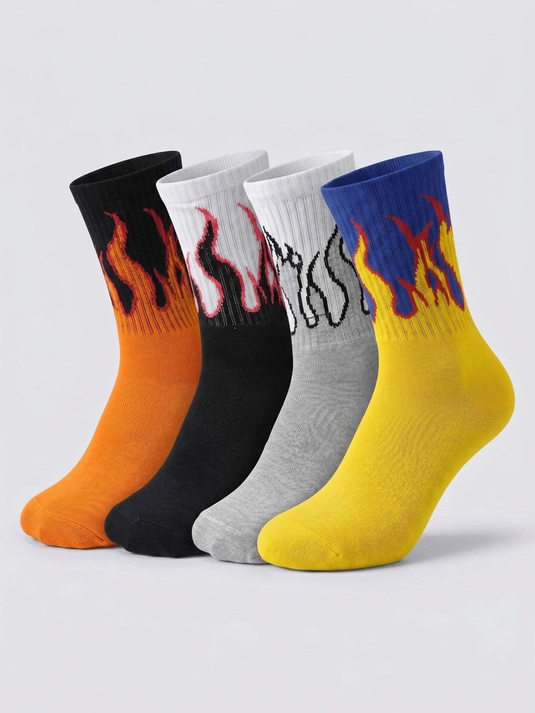 Moda Rapido Men Pack of 4 Cotton Blend Patterned Calf Length Socks - view 1