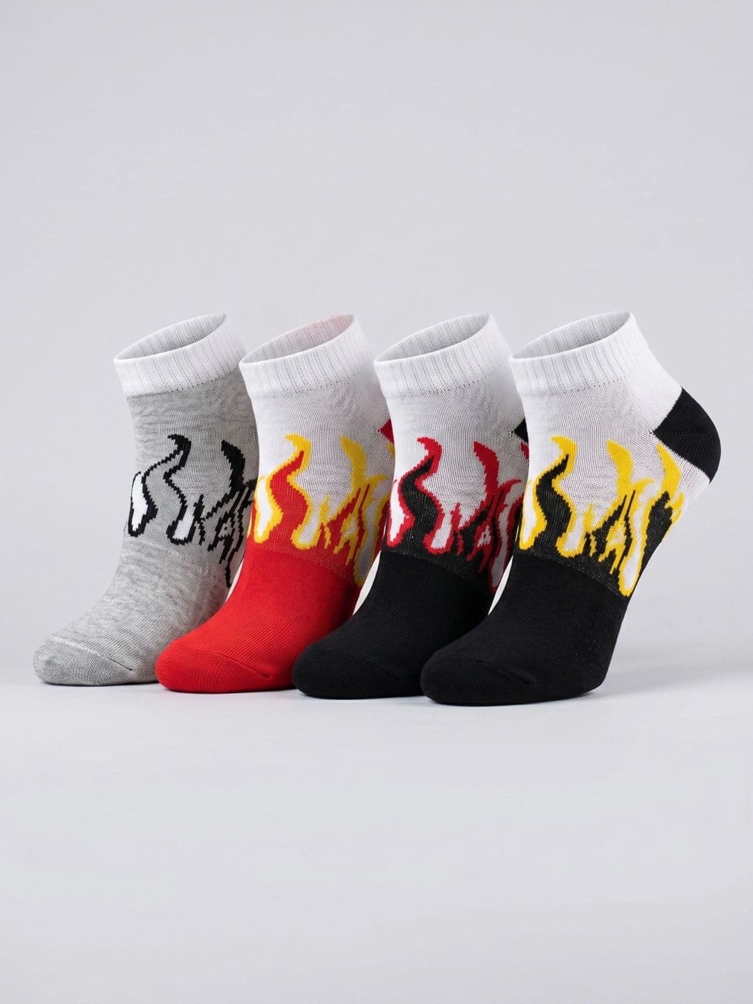 Moda Rapido Men Pack of 4 Cotton Blend Patterned Ankle Length Socks - view 1