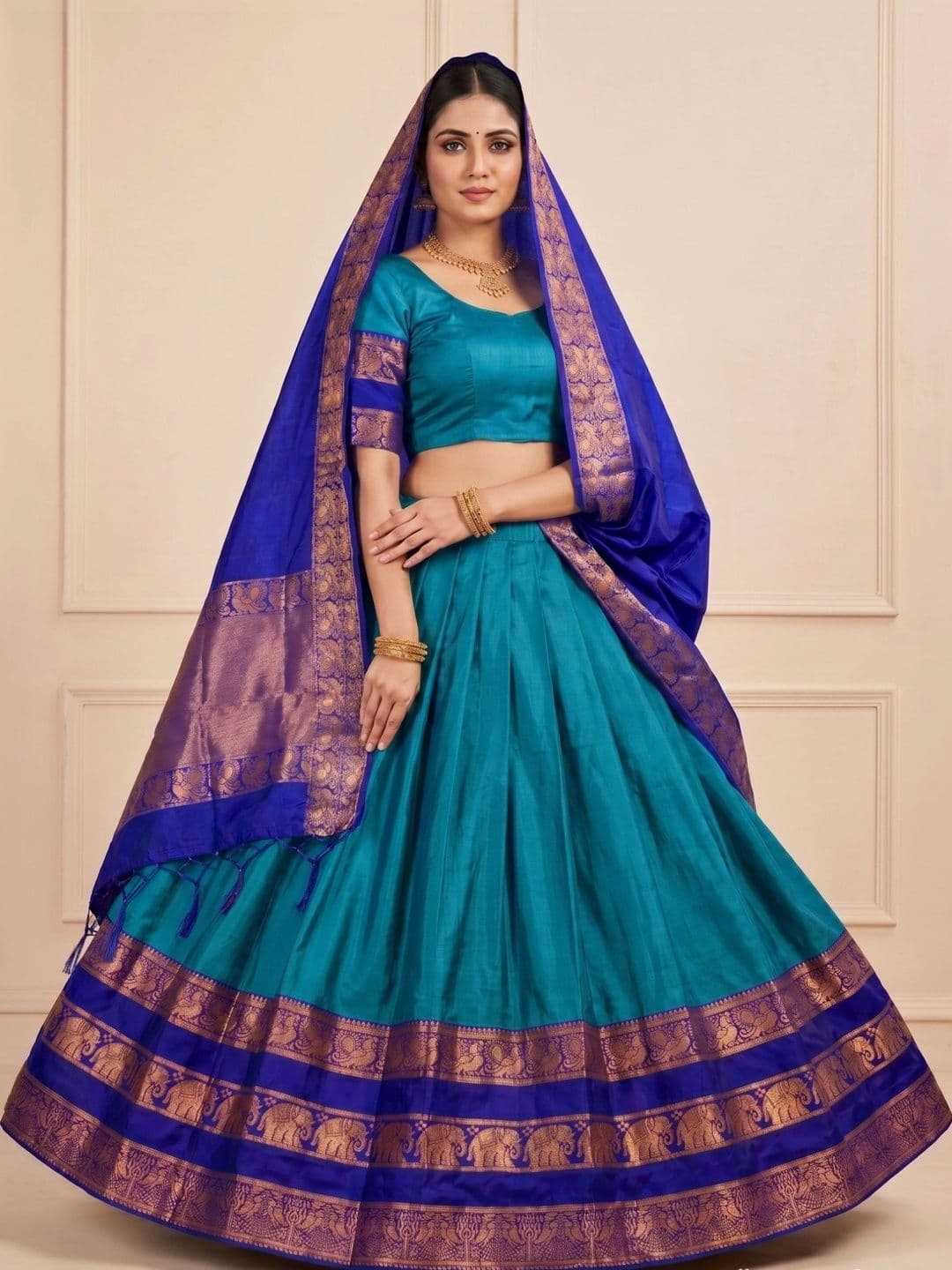 SHAVIDR ENTERPRISE Ready to Wear Lehenga & Unstitched Blouse With Dupatta - view 1