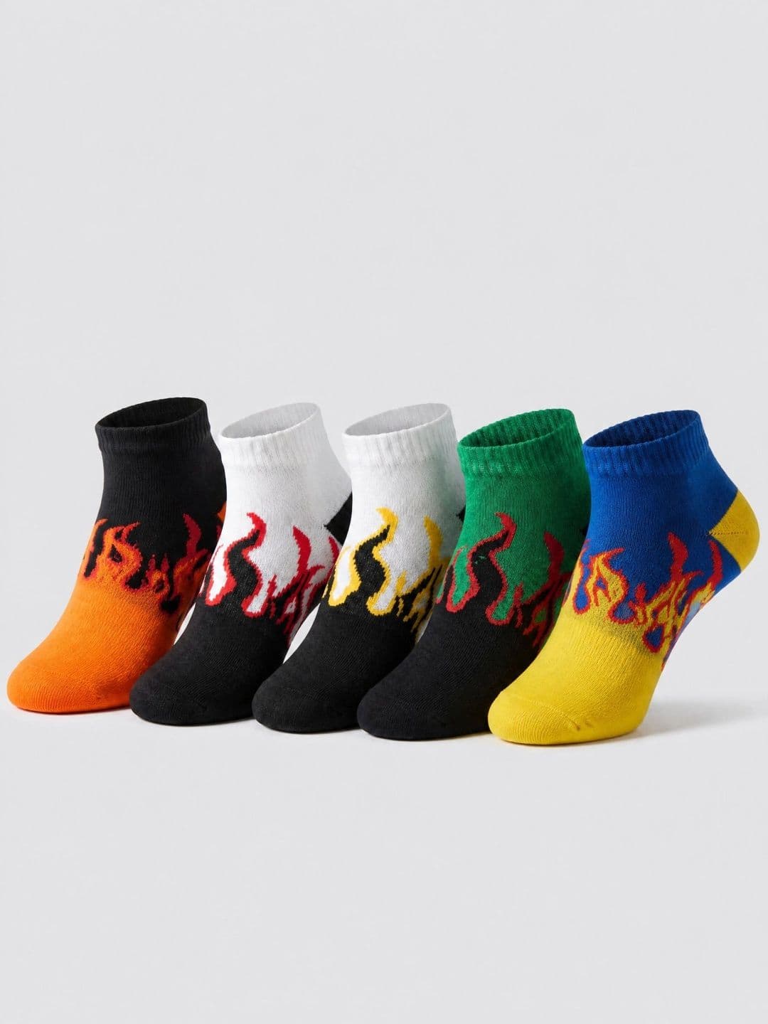 Moda Rapido Men Pack of 5 Cotton Blend Patterned Ankle Length Socks - view 1
