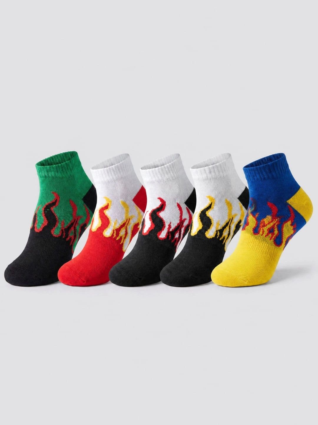Moda Rapido Men Pack of 5 Cotton Blend Patterned Ankle Length Socks - view 1