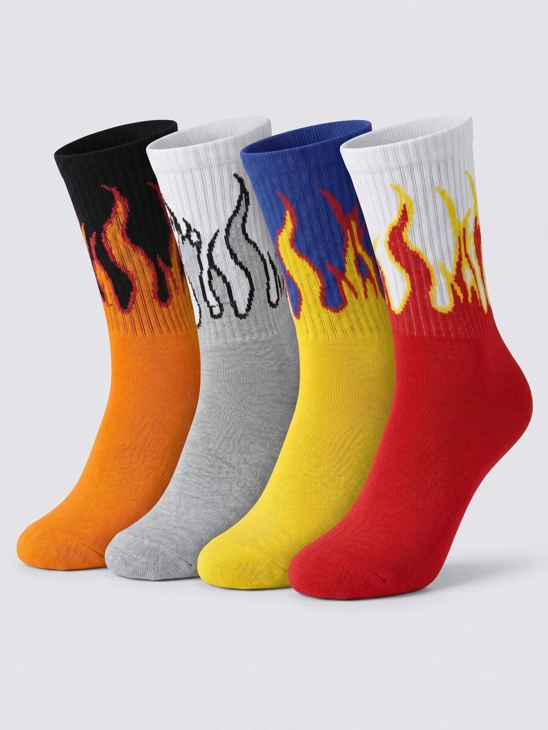 Moda Rapido Men Pack of 4 Cotton Blend Patterned Above Ankle Socks - view 1