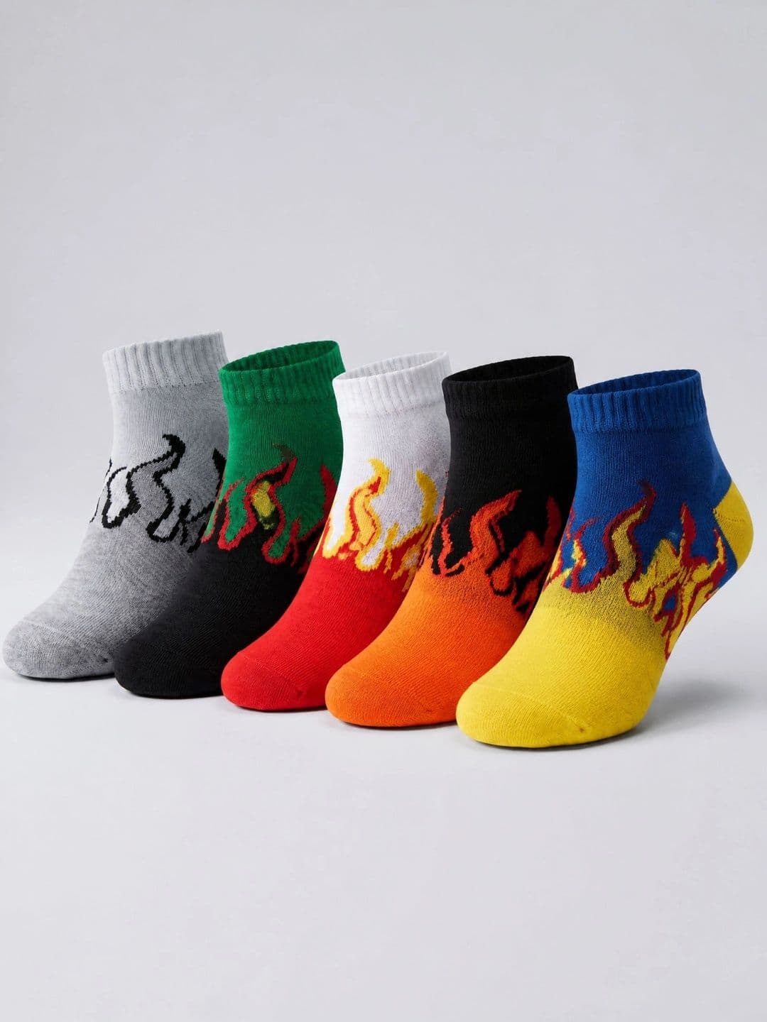 Moda Rapido Men Pack of 5 Cotton Blend Patterned Above Ankle Socks - view 1