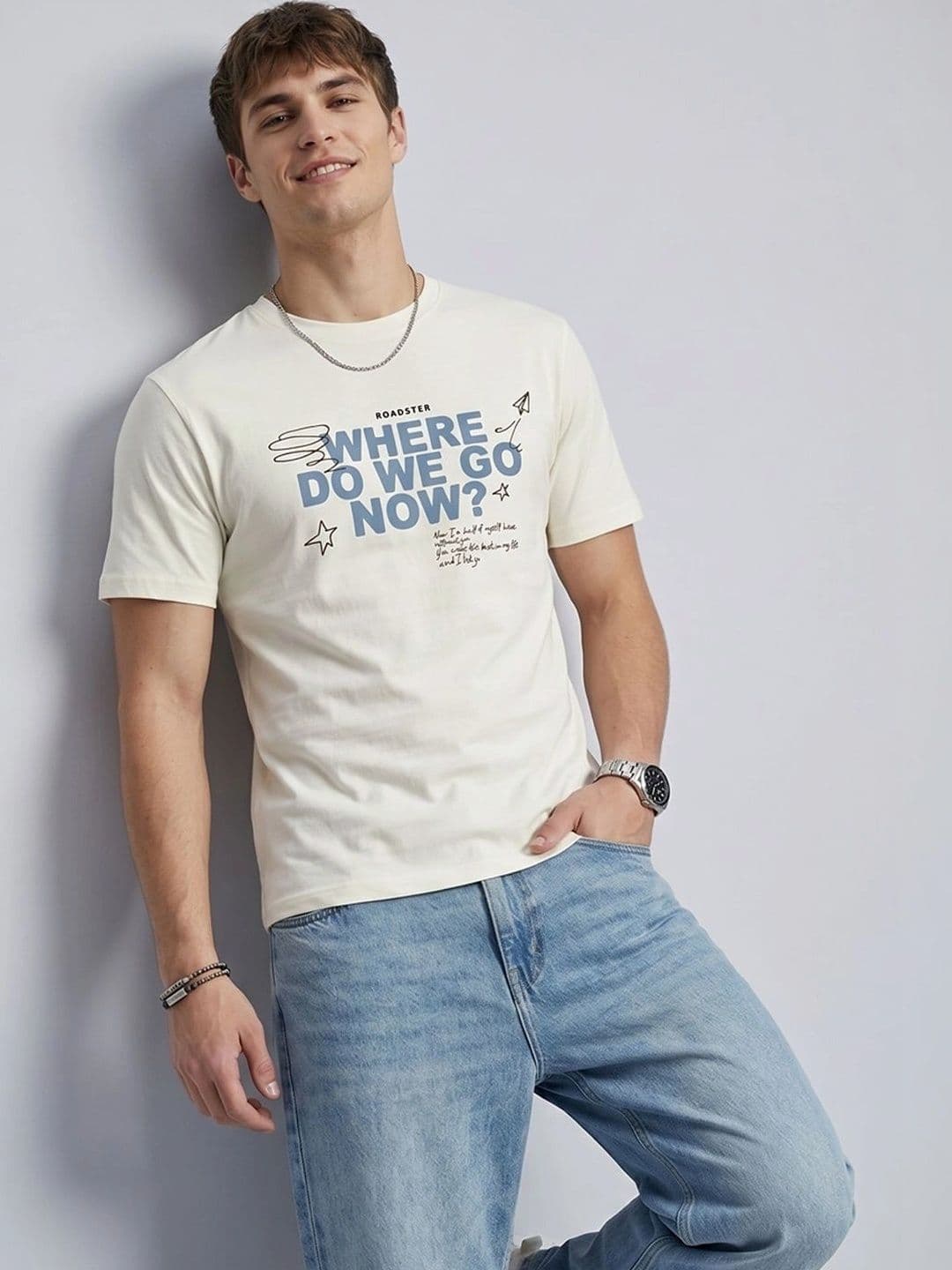 Roadster Men Typography Printed T-shirt - view 1