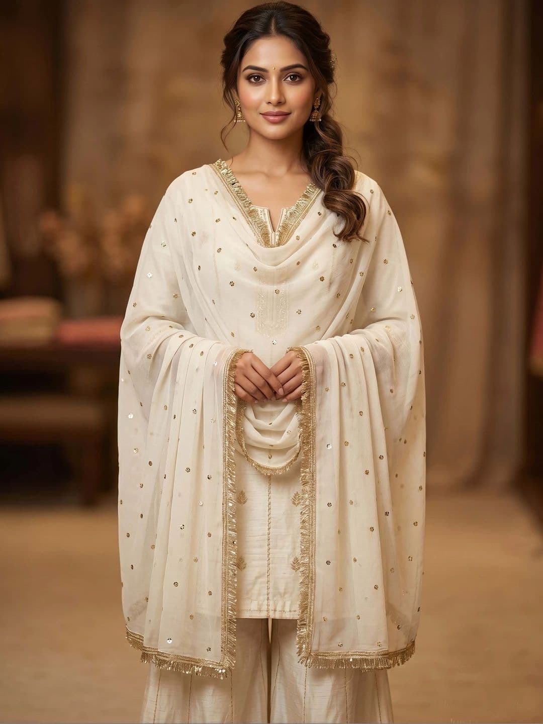 Trendzmy Dupatta with Sequinned - view 1