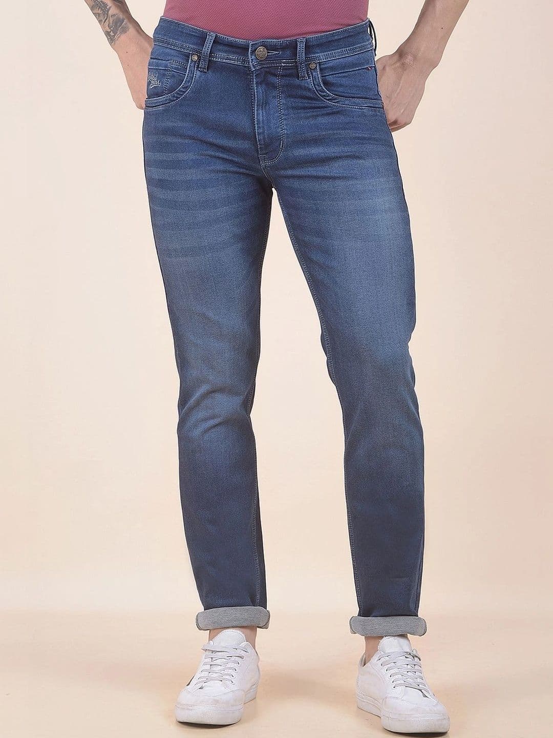 Cantabil Men Slim Fit Mid-Rise Stretchable Jeans - view 1