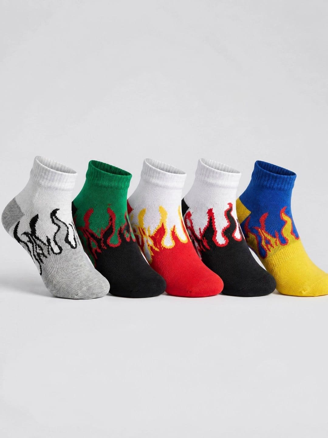 Moda Rapido Men Pack of 5 Cotton Blend Patterned Ankle Length Socks - view 1
