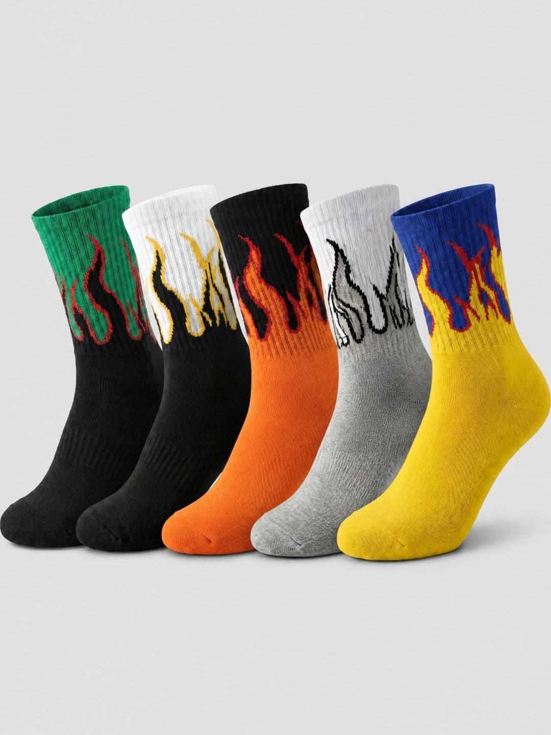 Moda Rapido Men Pack of 5 Cotton Blend Patterned Calf Length Socks - view 1