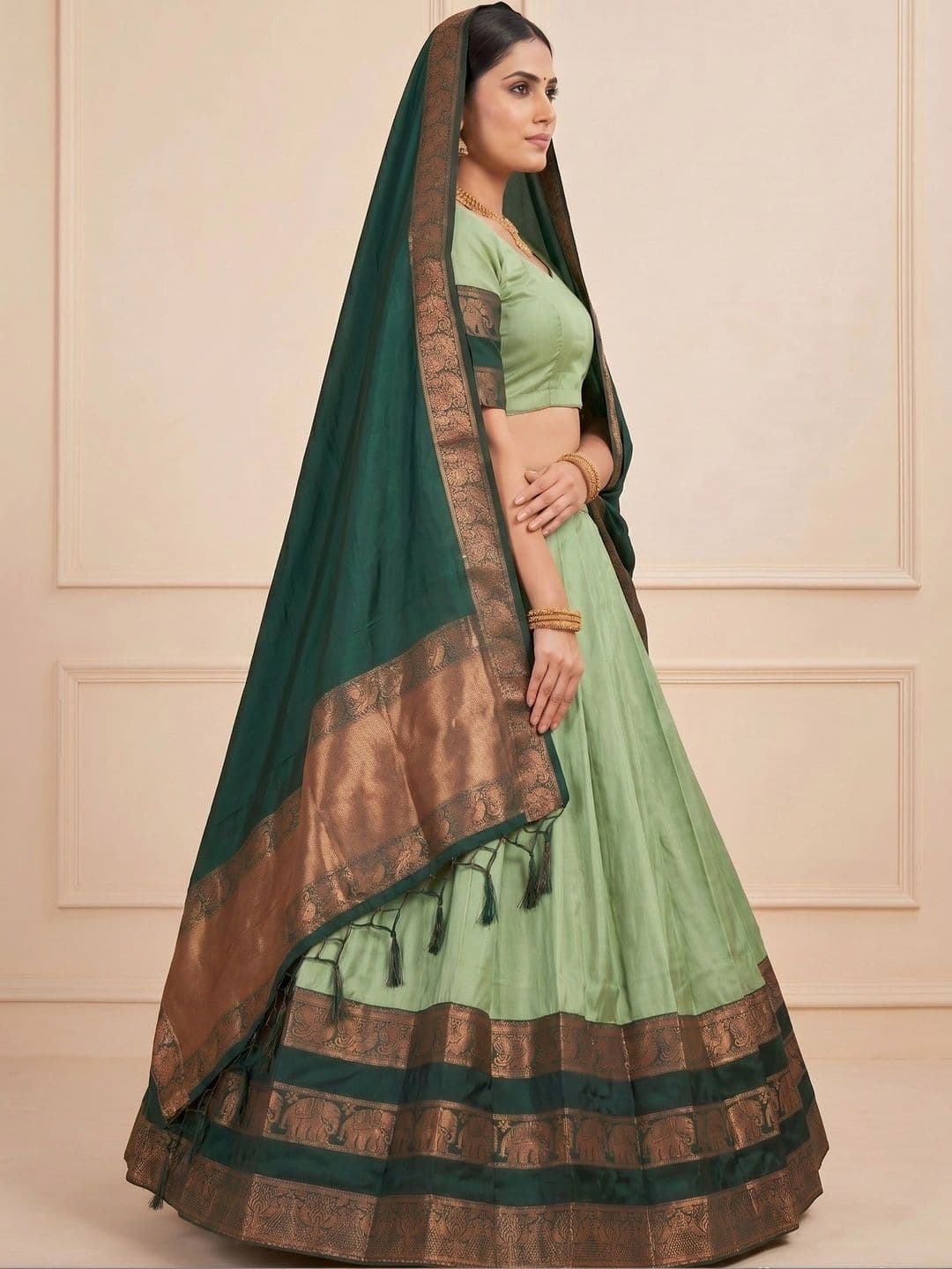 SHAVIDR ENTERPRISE Ready to Wear Lehenga & Unstitched Blouse With Dupatta - view 1