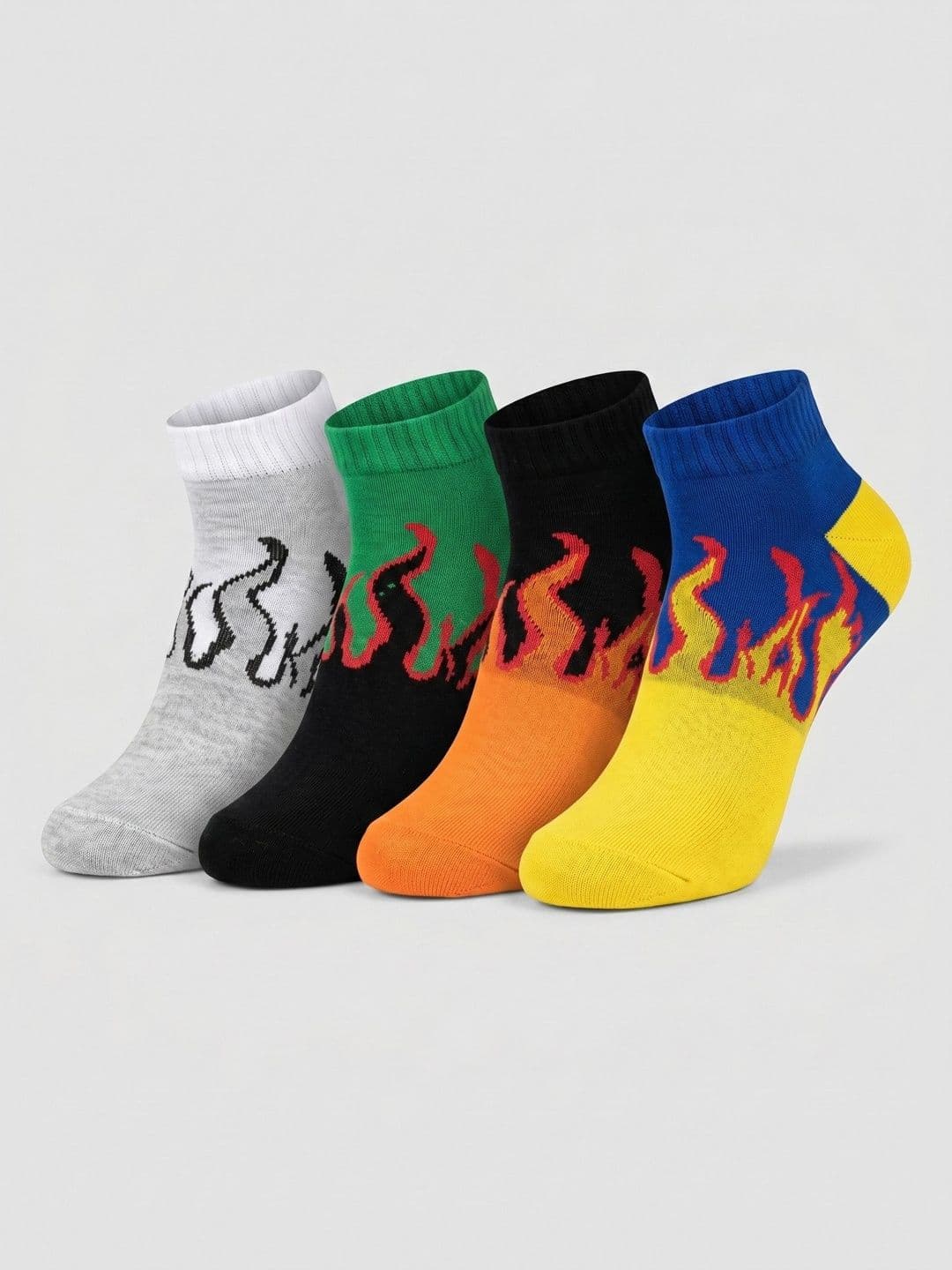 Moda Rapido Men Pack of 4 Cotton Blend Patterned Ankle Length Socks - view 1