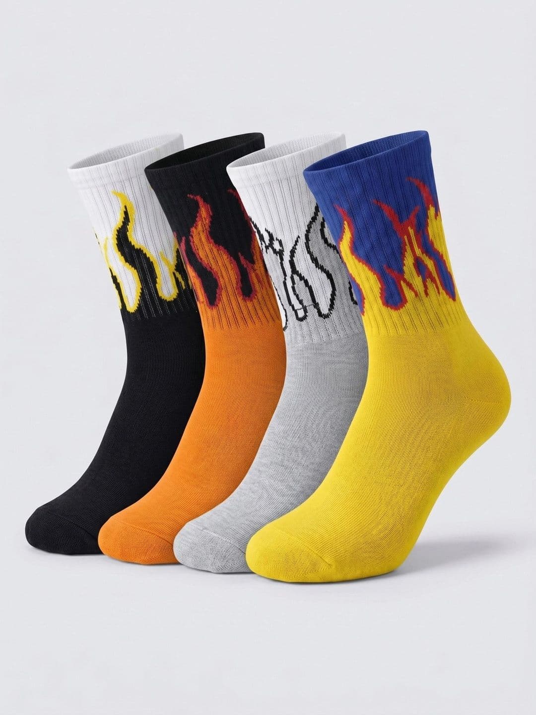 Moda Rapido Men Pack of 4 Cotton Blend Patterned Calf Length Socks - view 1