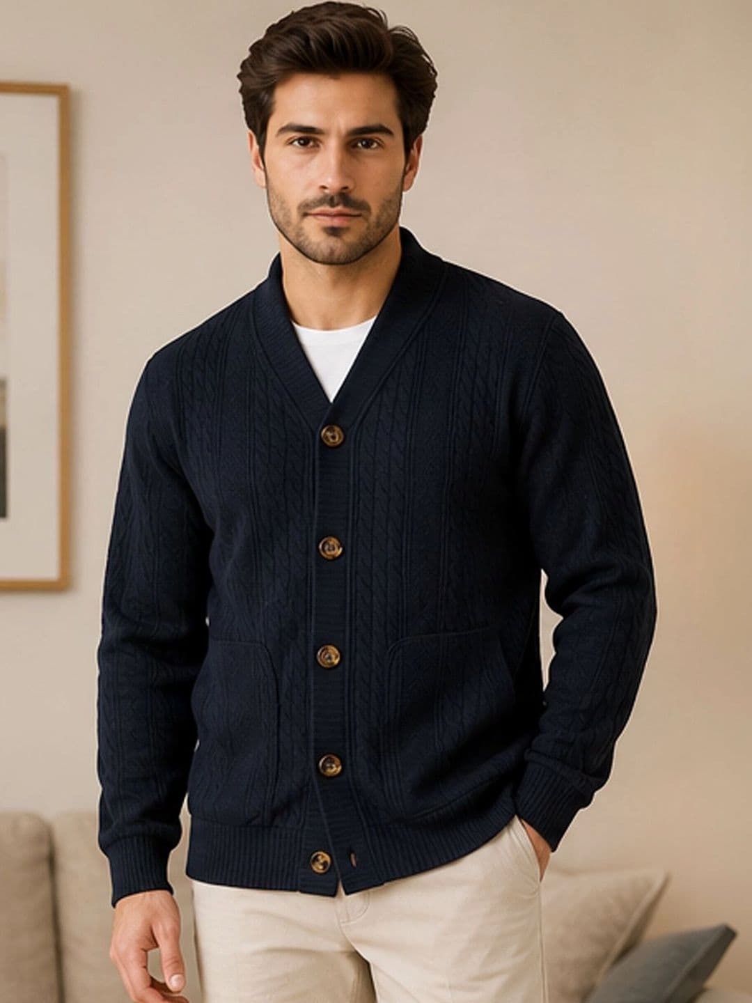 StyleCast Men Self Design Open Front Jacket - view 1