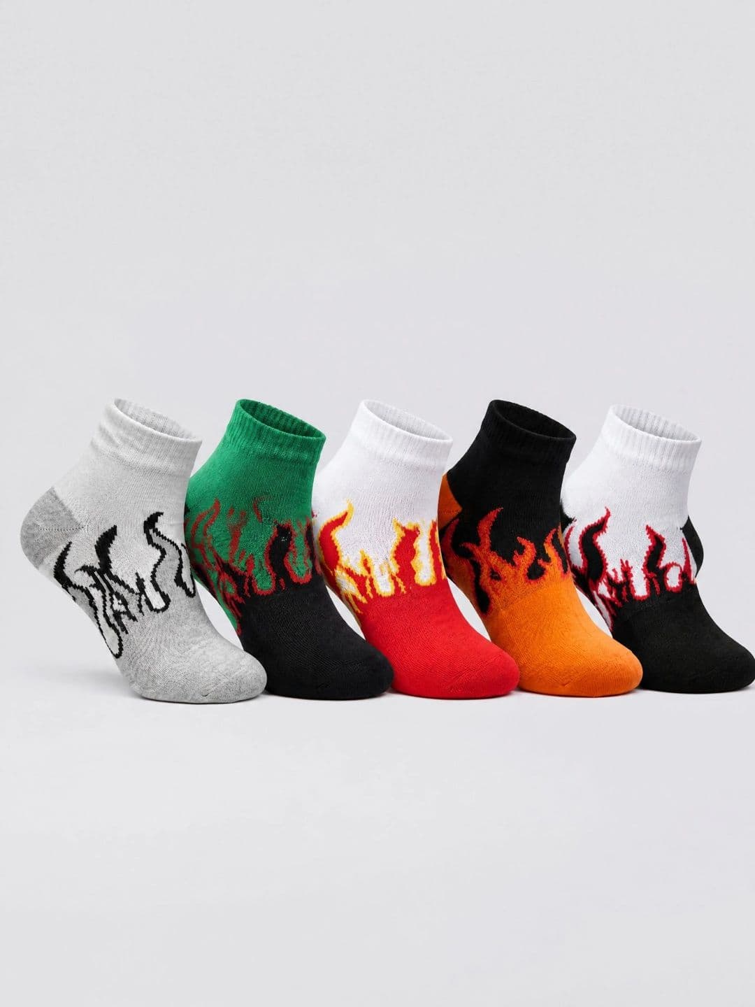 Moda Rapido Men Pack of 5 Cotton Blend Patterned Ankle Length Socks - view 1