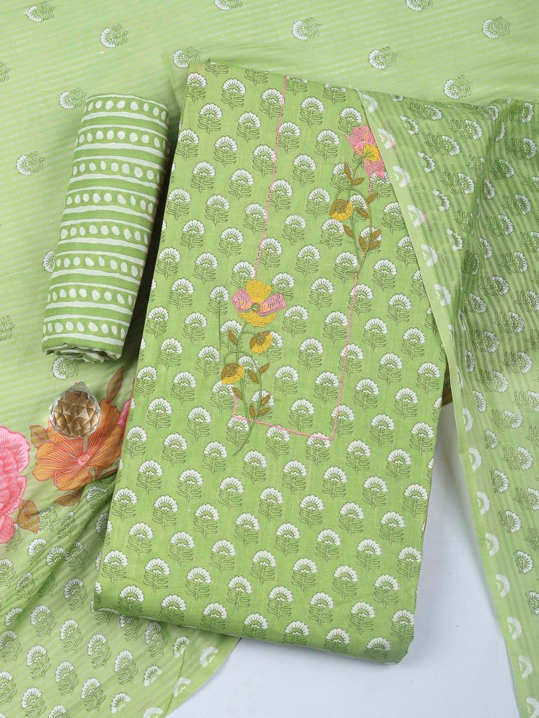 Meena Bazaar Printed Unstitched Dress Material - view 1