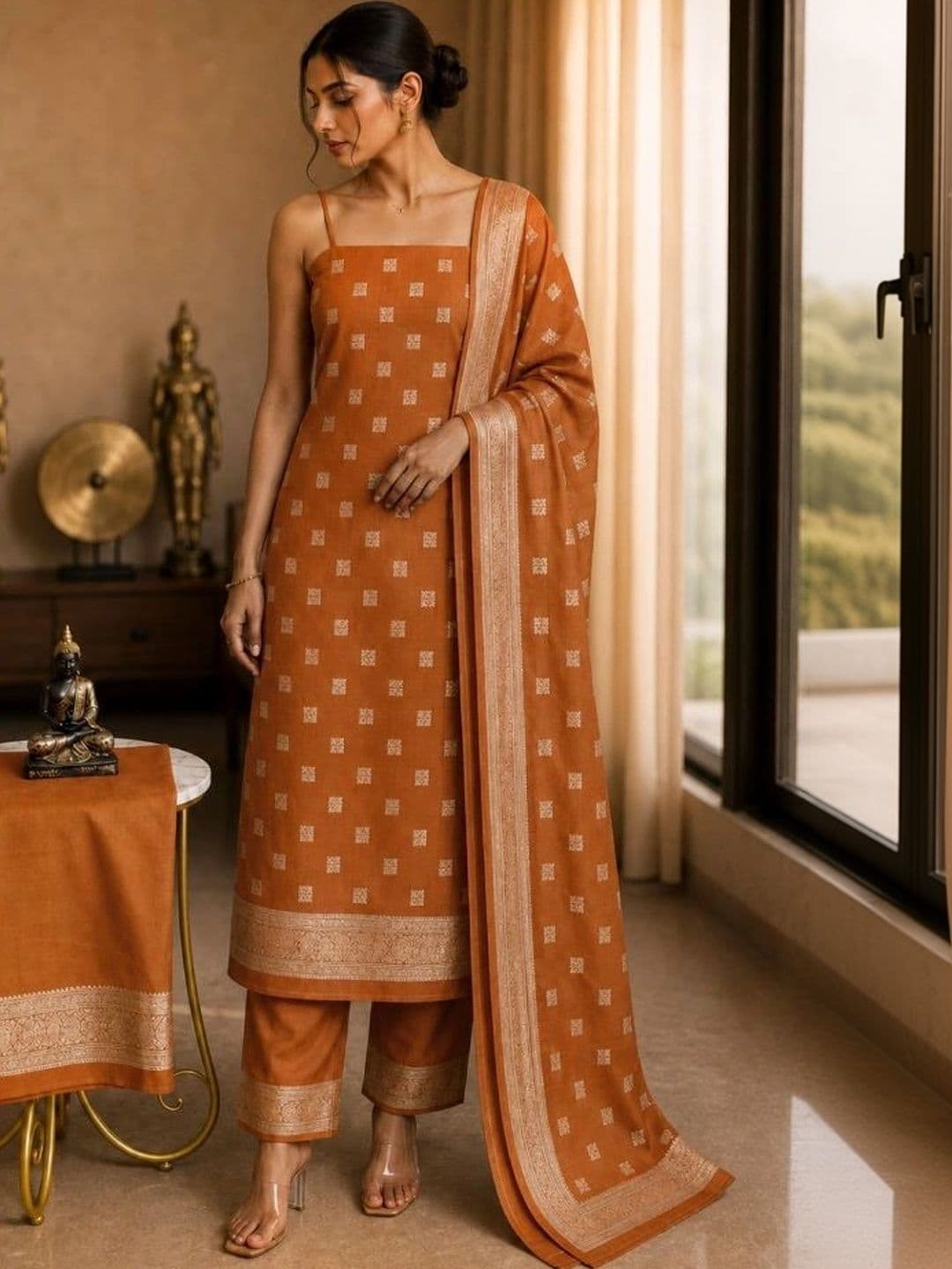 House of Pataudi Printed Unstitched Dress Material - view 1