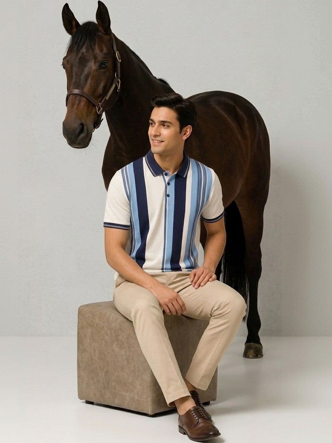 ARRAY Men Striped Polo Collar T-shirt - view 1