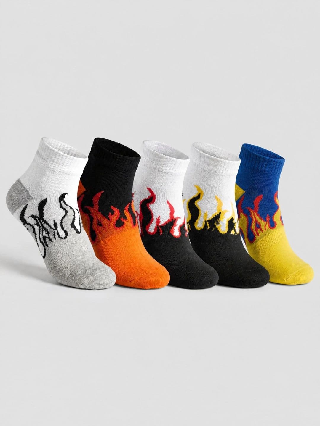 Moda Rapido Men Pack of 5 Cotton Blend Patterned Ankle Length Socks - view 1