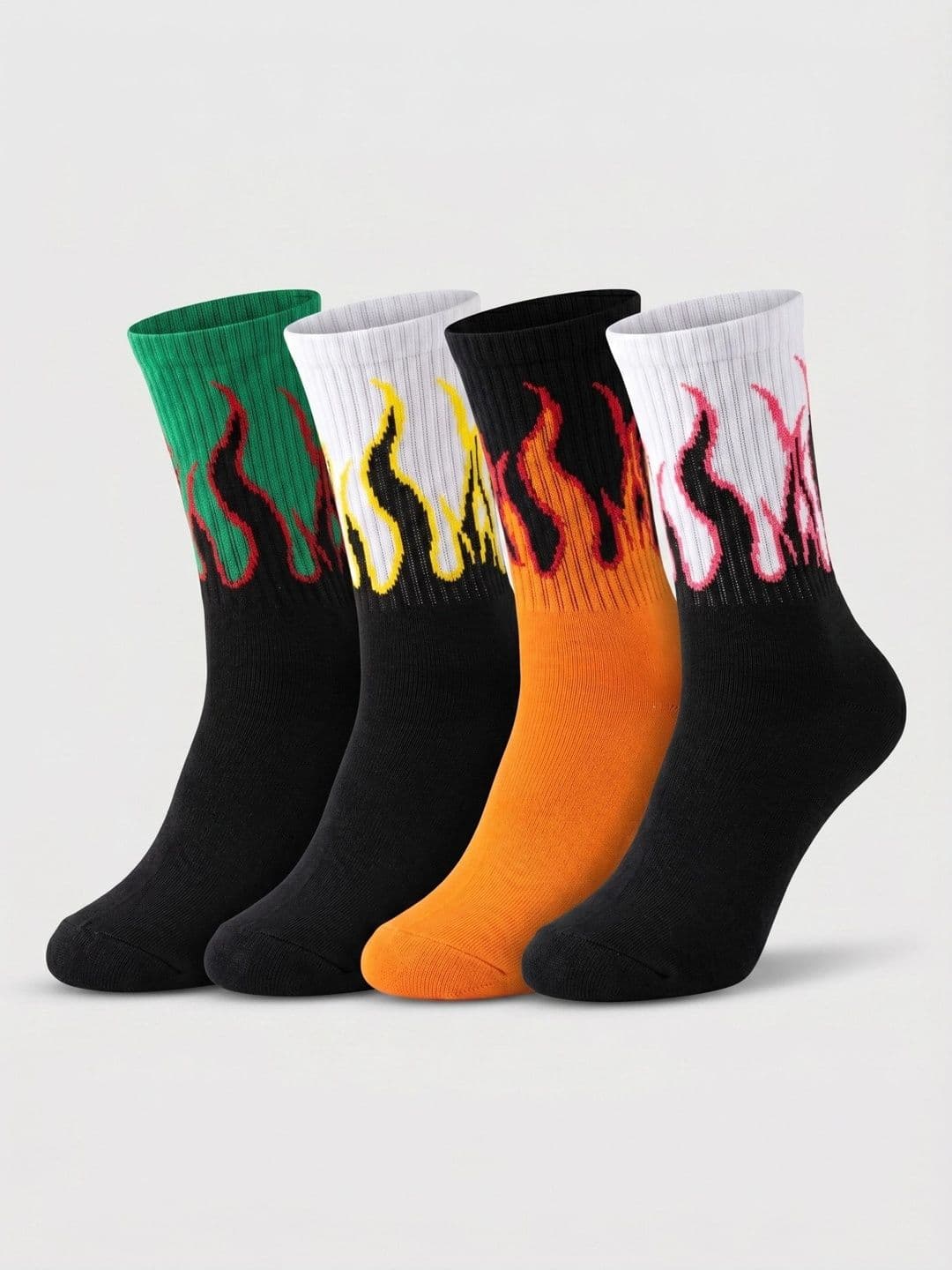 Moda Rapido Men Pack of 4 Cotton Blend Patterned Calf Length Socks - view 1