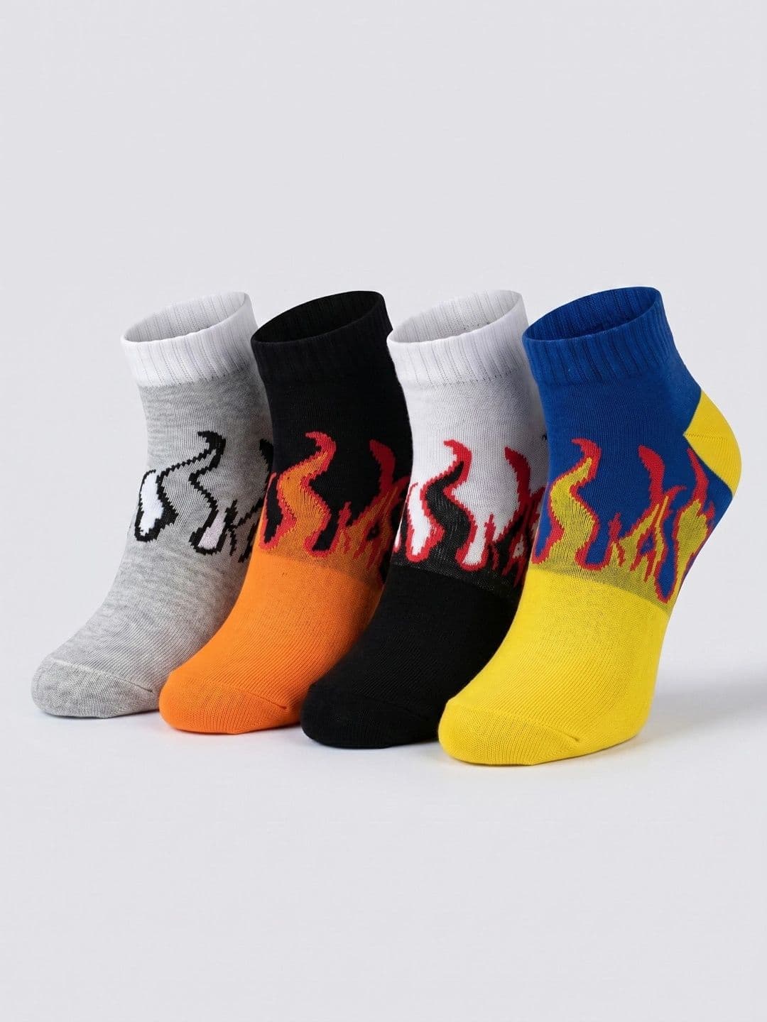 Moda Rapido Men Pack of 4 Cotton Blend Patterned Ankle Length Socks - view 1