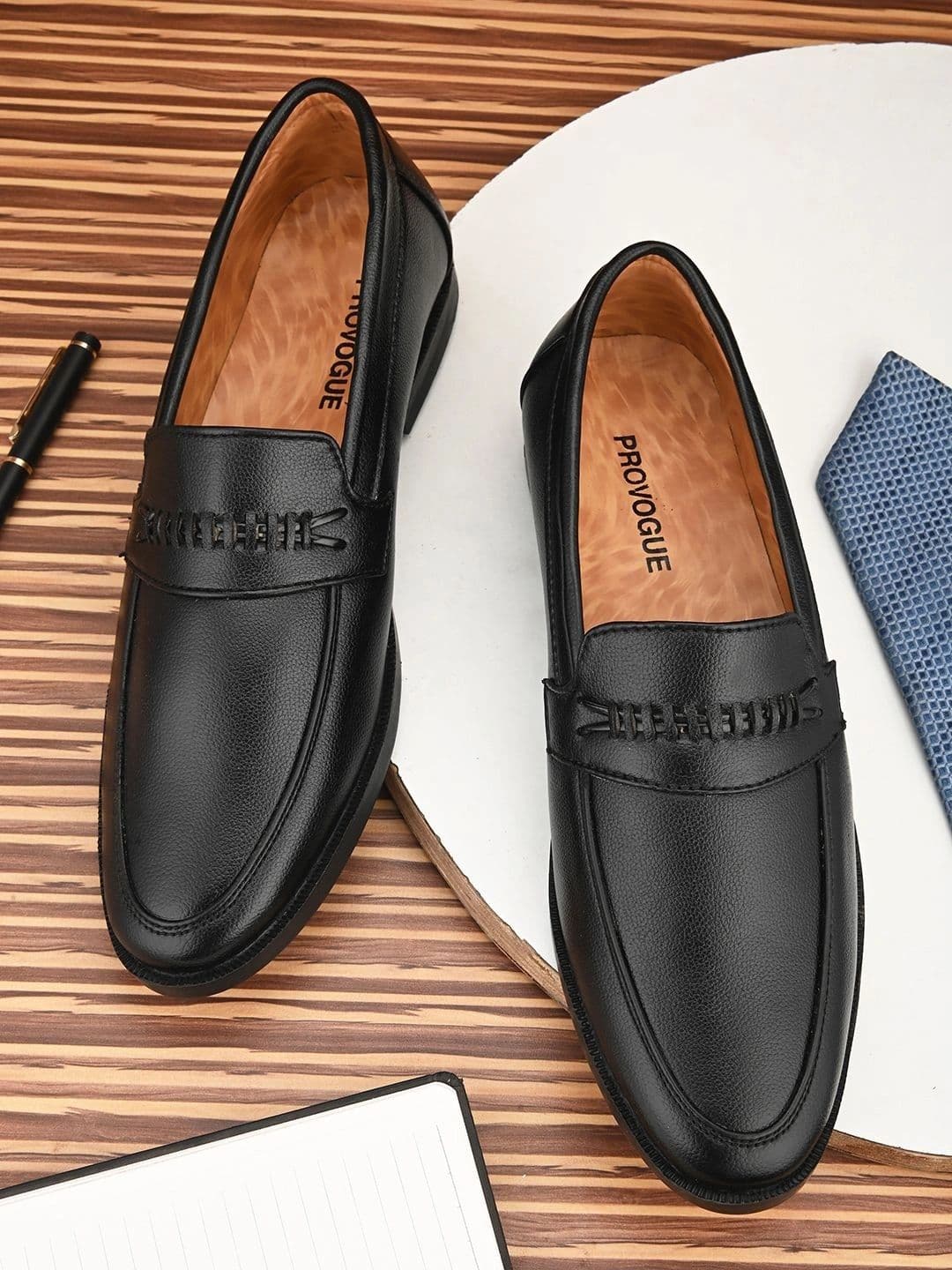Provogue Men Textured Round Toe Slip-On Formal Loafers Shoes - view 1